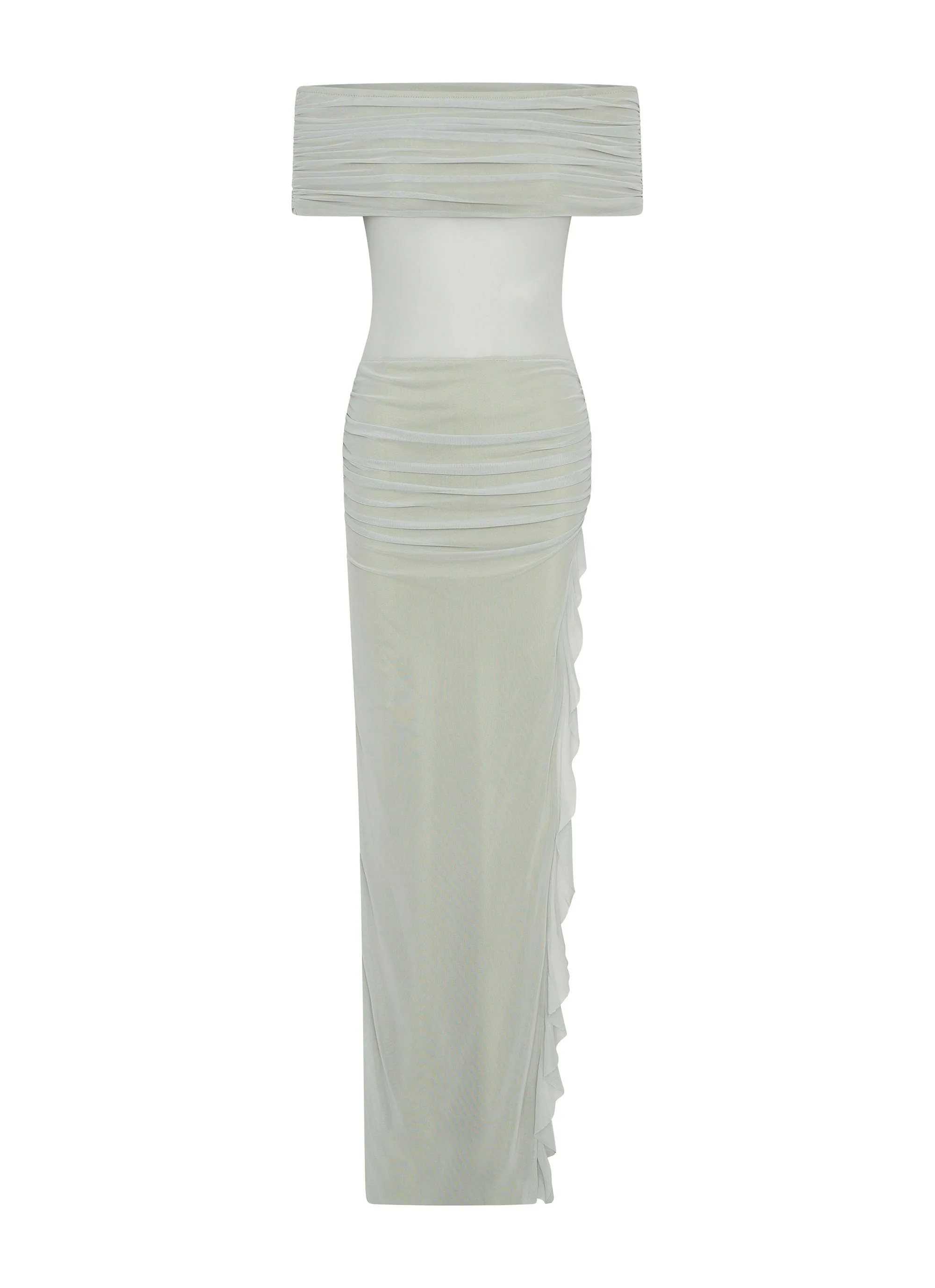Nelly Off Shoulder Maxi Dress - Pistachio - Image 3