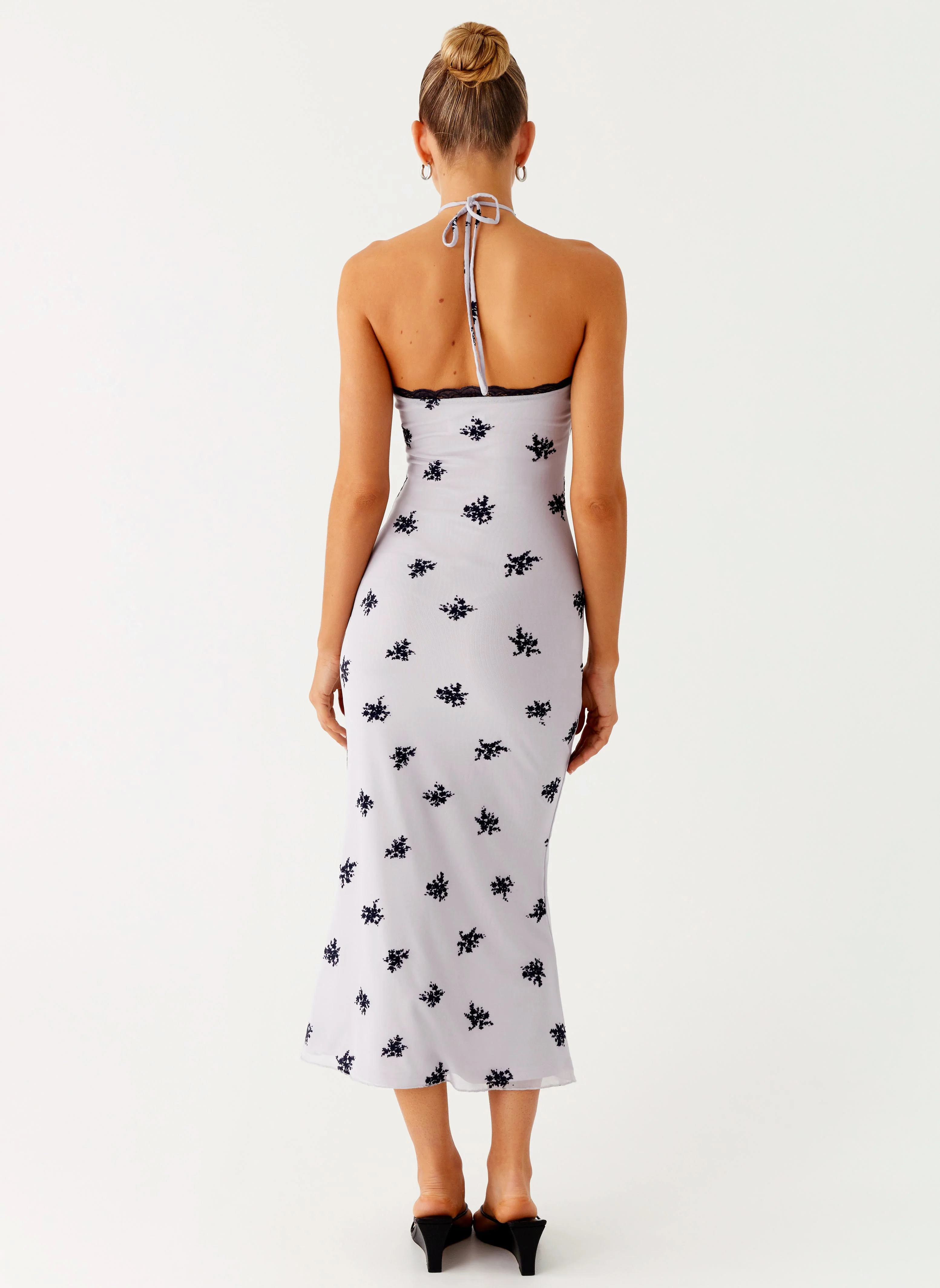 Nestel Flock Halter Midi Dress - Lilac - Image 4