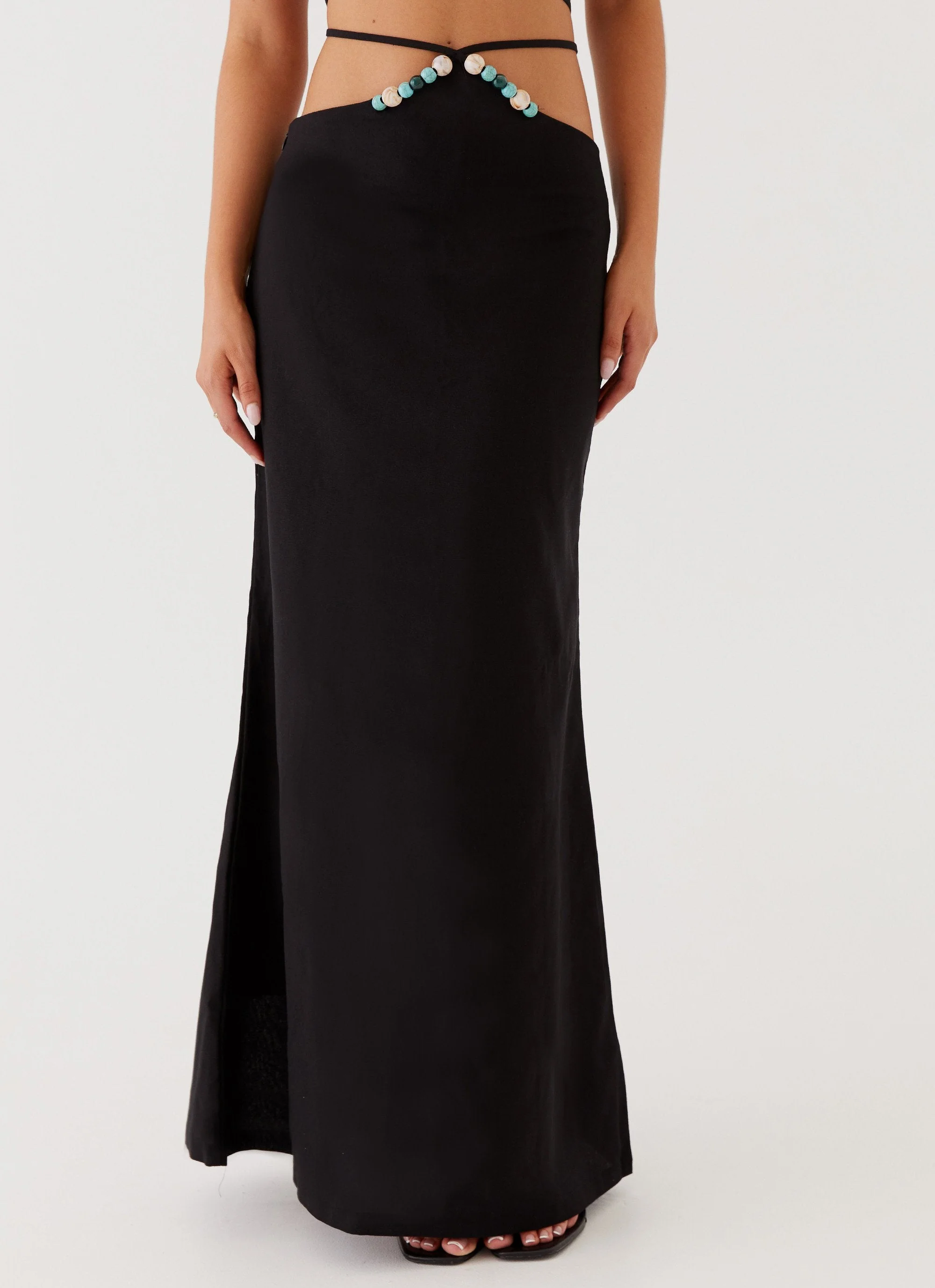 Neveah Beaded Maxi Skirt - Black - Image 5