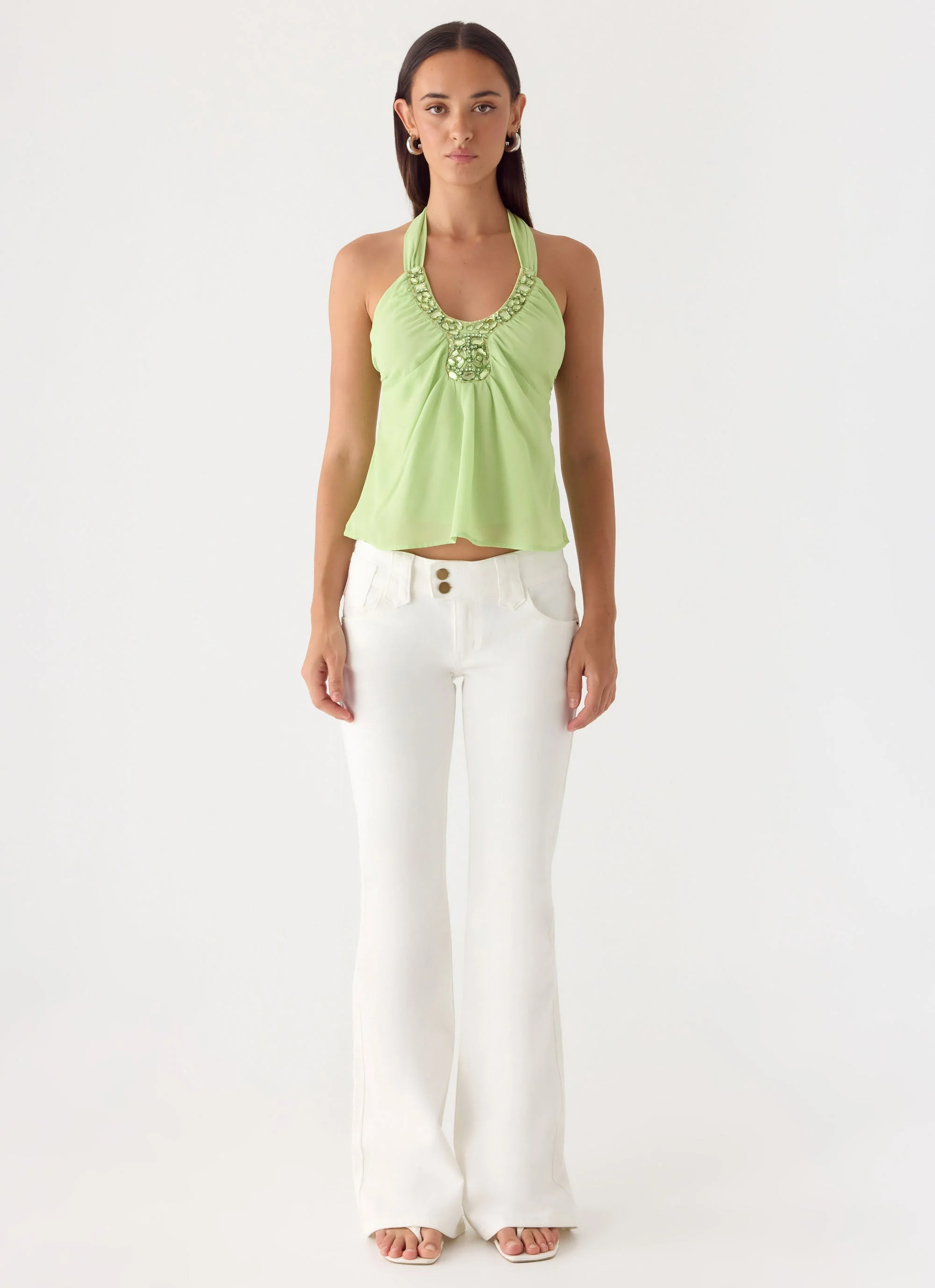 Never Stop Me Embellished Top - Lime - Image 5