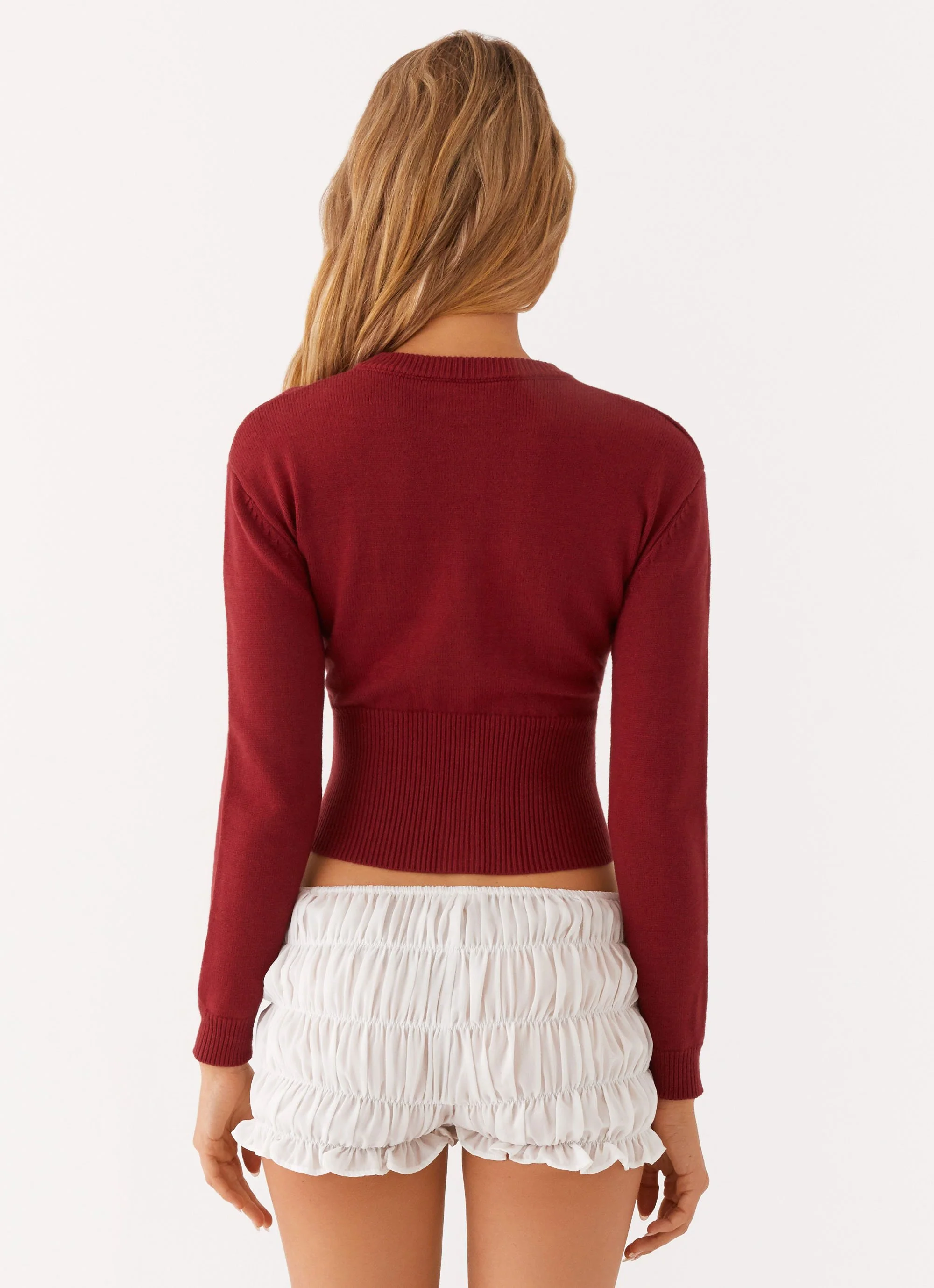 New Day Cardigan - Deep Red - Image 6