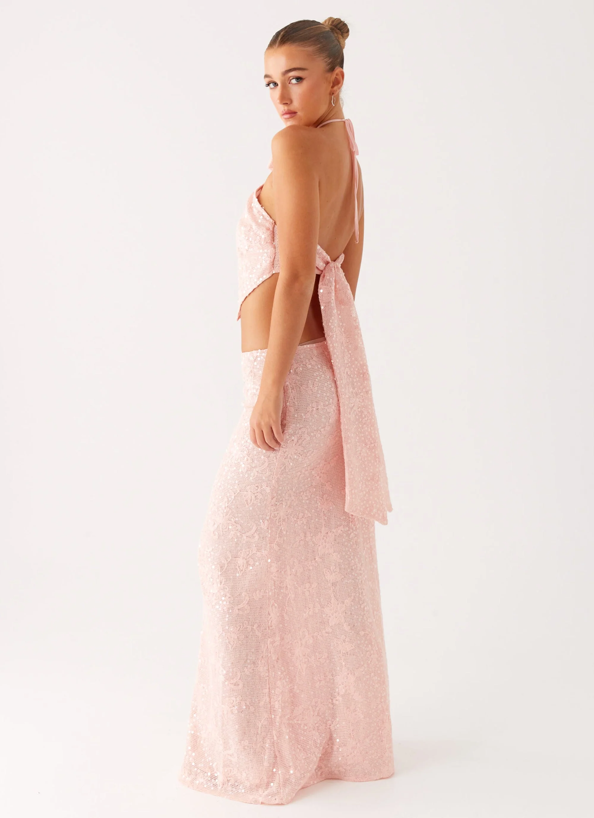 Nico Sequin Maxi Skirt - Pink - Image 6