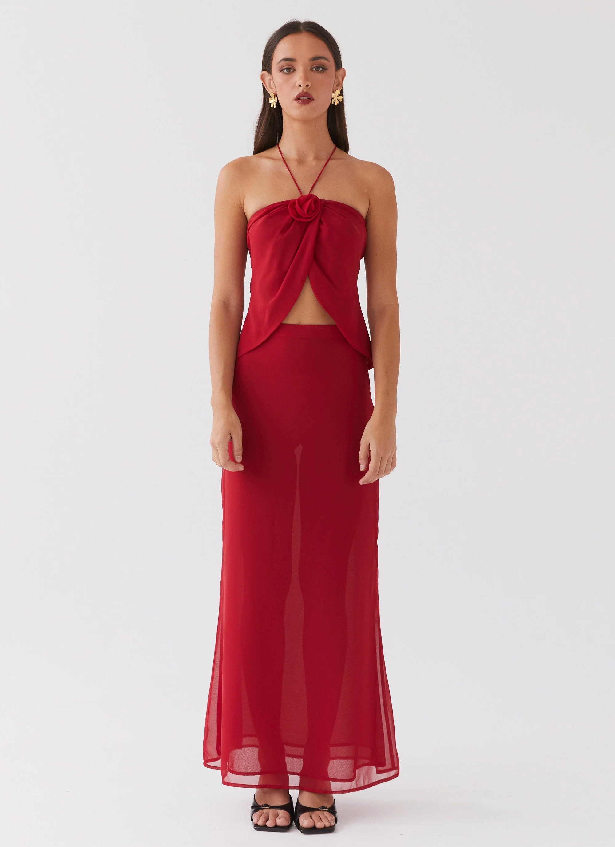Nightfall Maxi Skirt - Rouge Red - Image 2