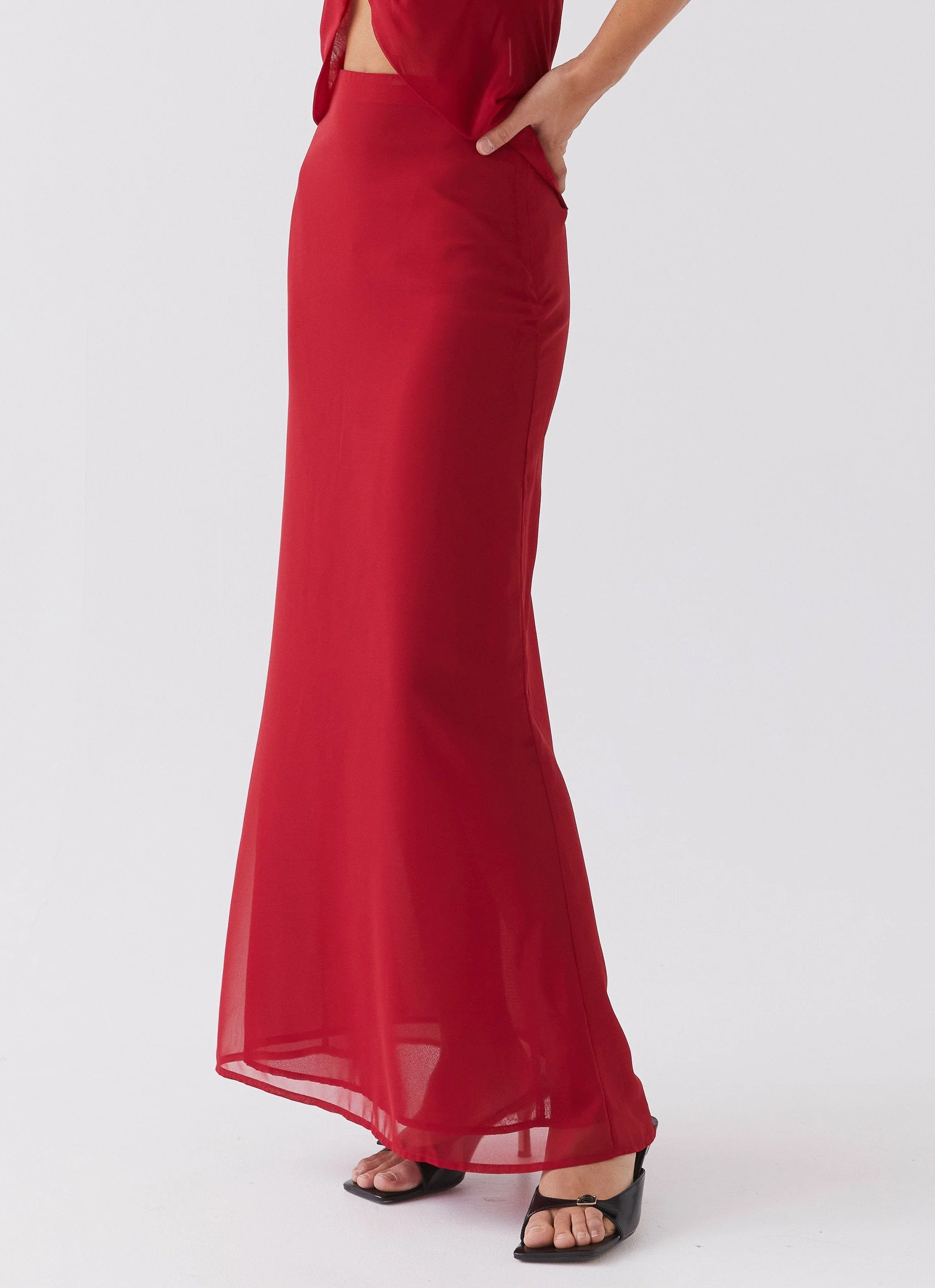 Nightfall Maxi Skirt - Rouge Red - Image 5
