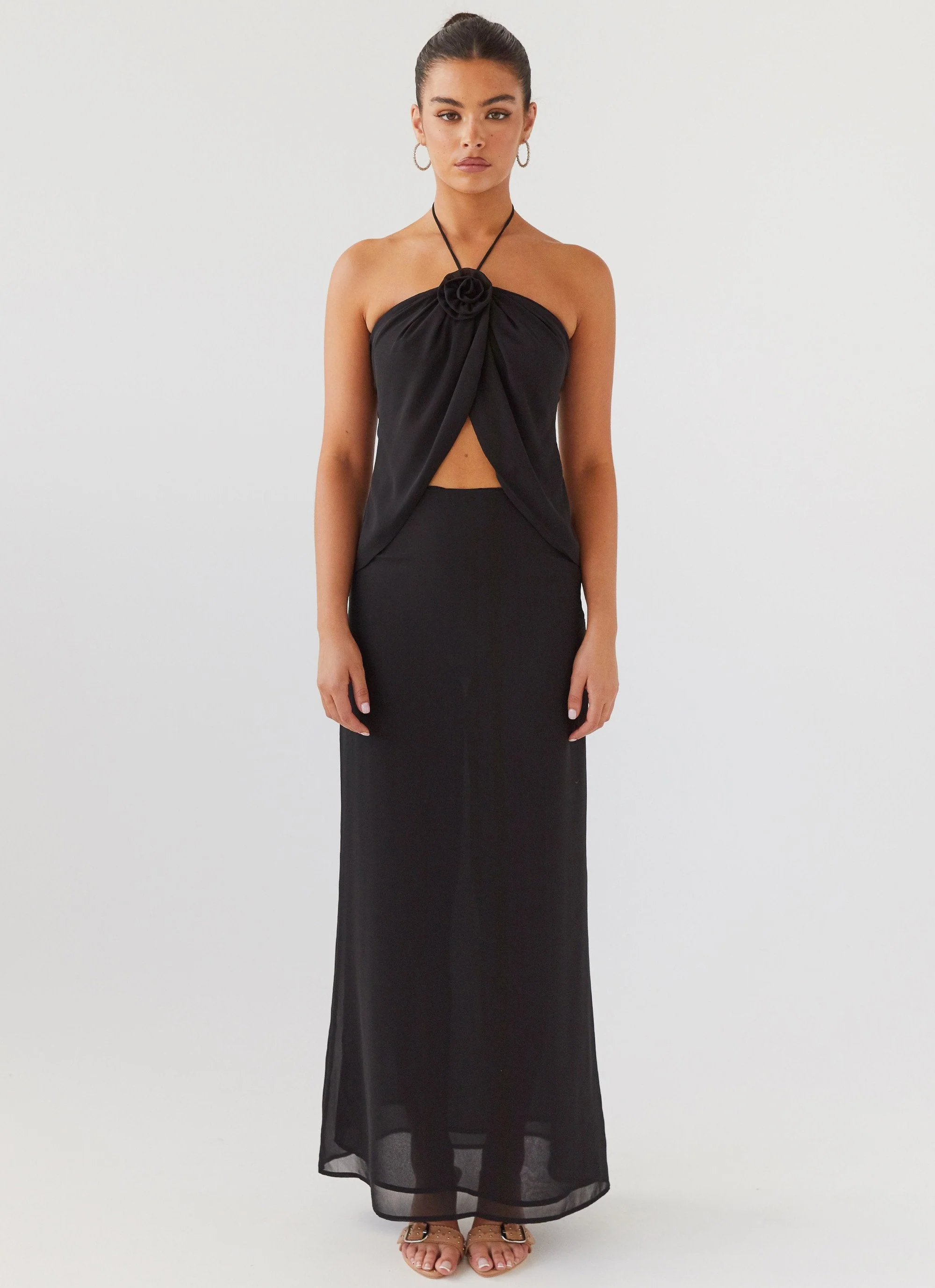 Nightfall Rose Tie Top - Midnight - Image 2