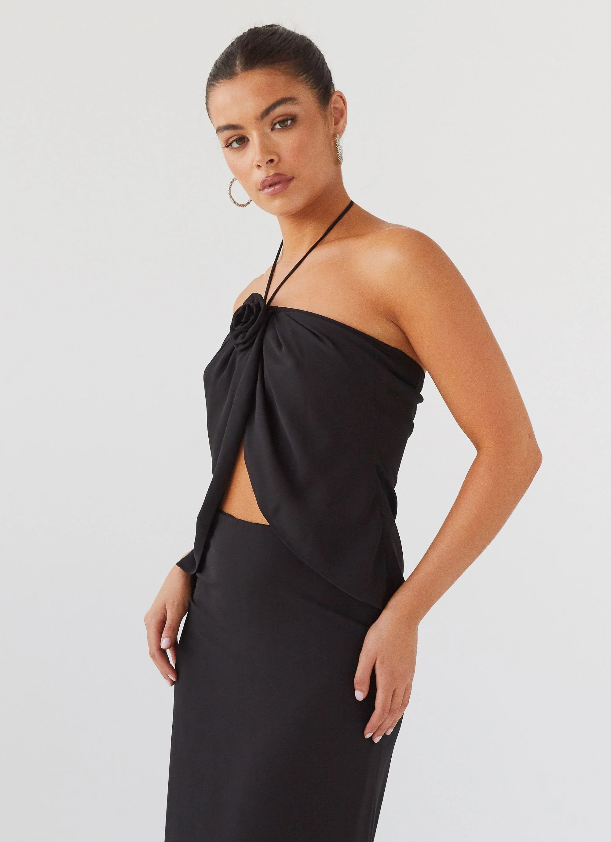 Nightfall Rose Tie Top - Midnight - Image 3