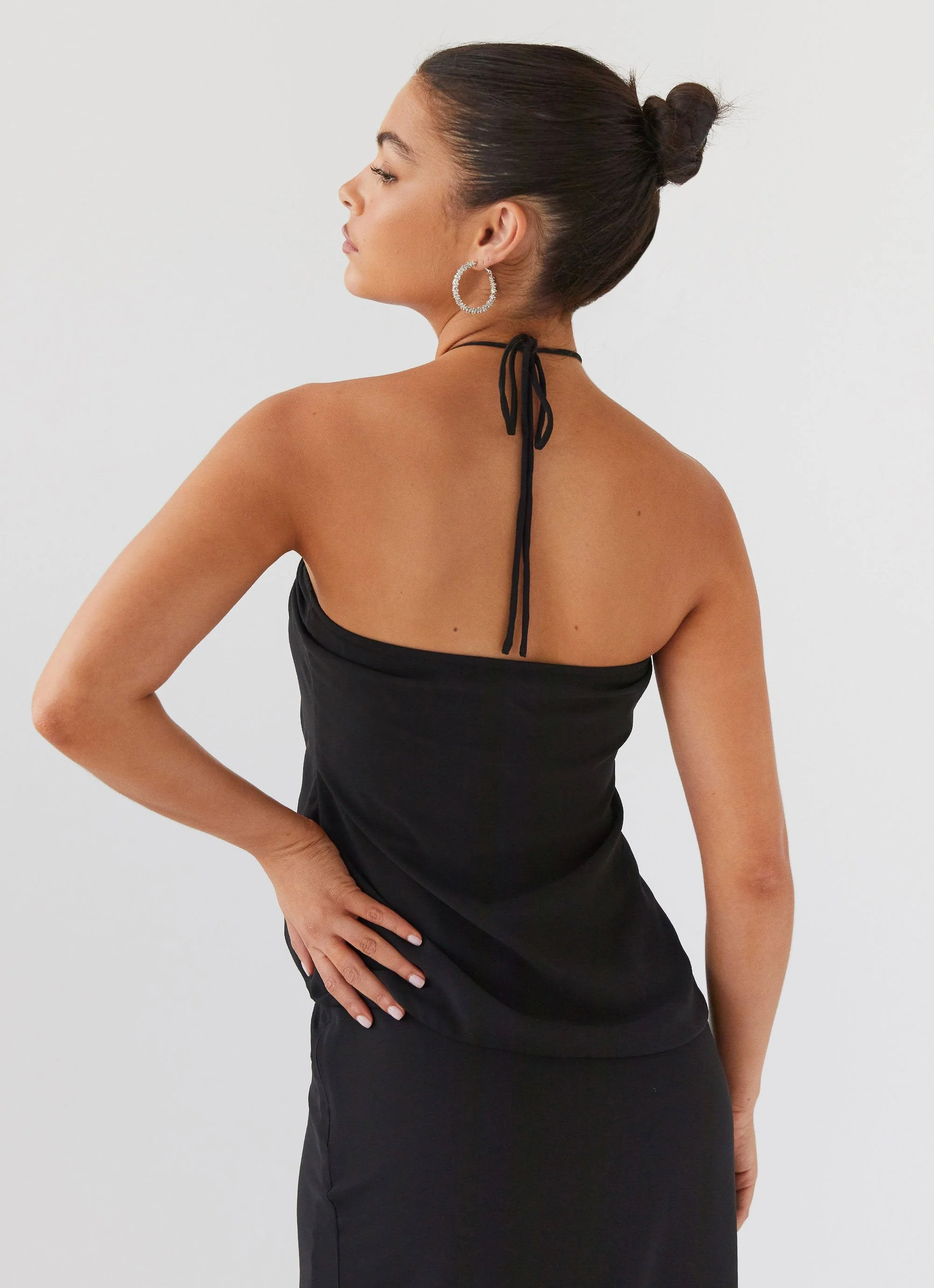 Nightfall Rose Tie Top - Midnight - Image 4