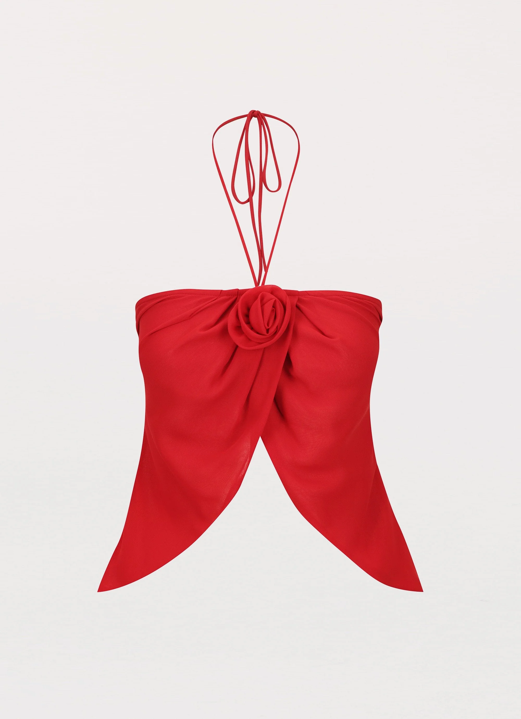 Nightfall Rose Tie Top - Rouge Red - Image 3