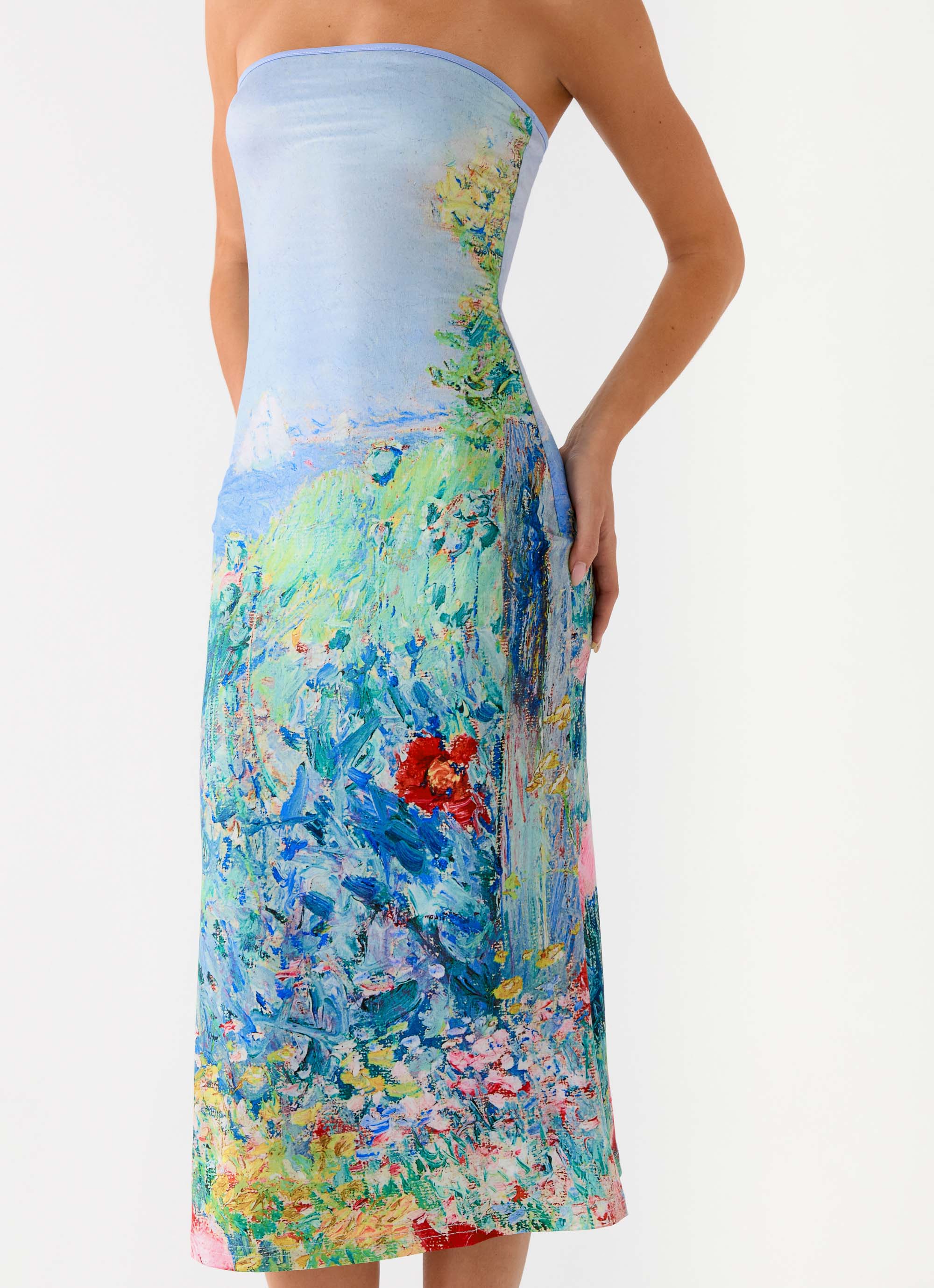 Niko Strapless Midi Dress - Spring Garden - Image 4