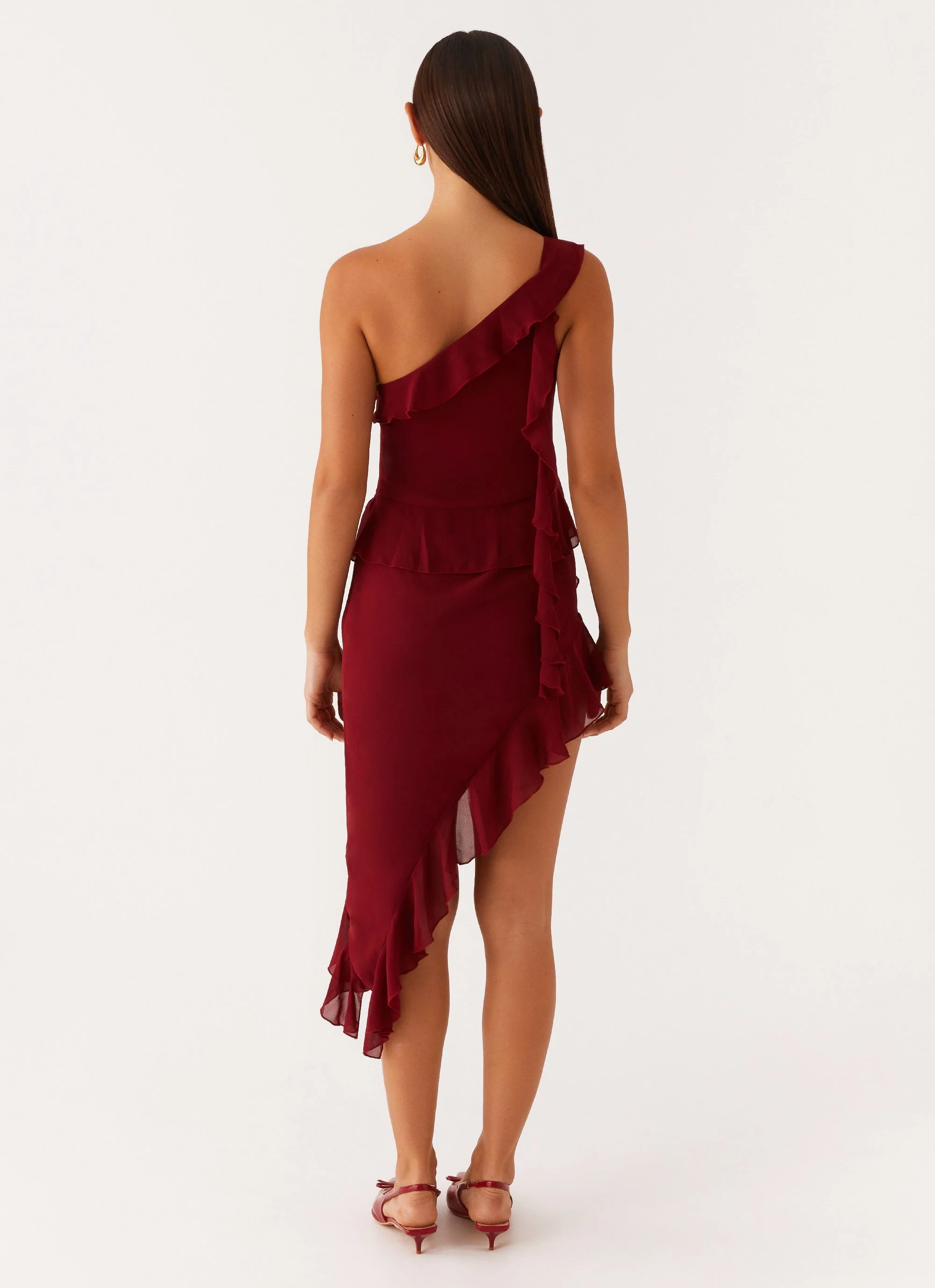 No Secret Mini Dress - Deep Red - Image 3