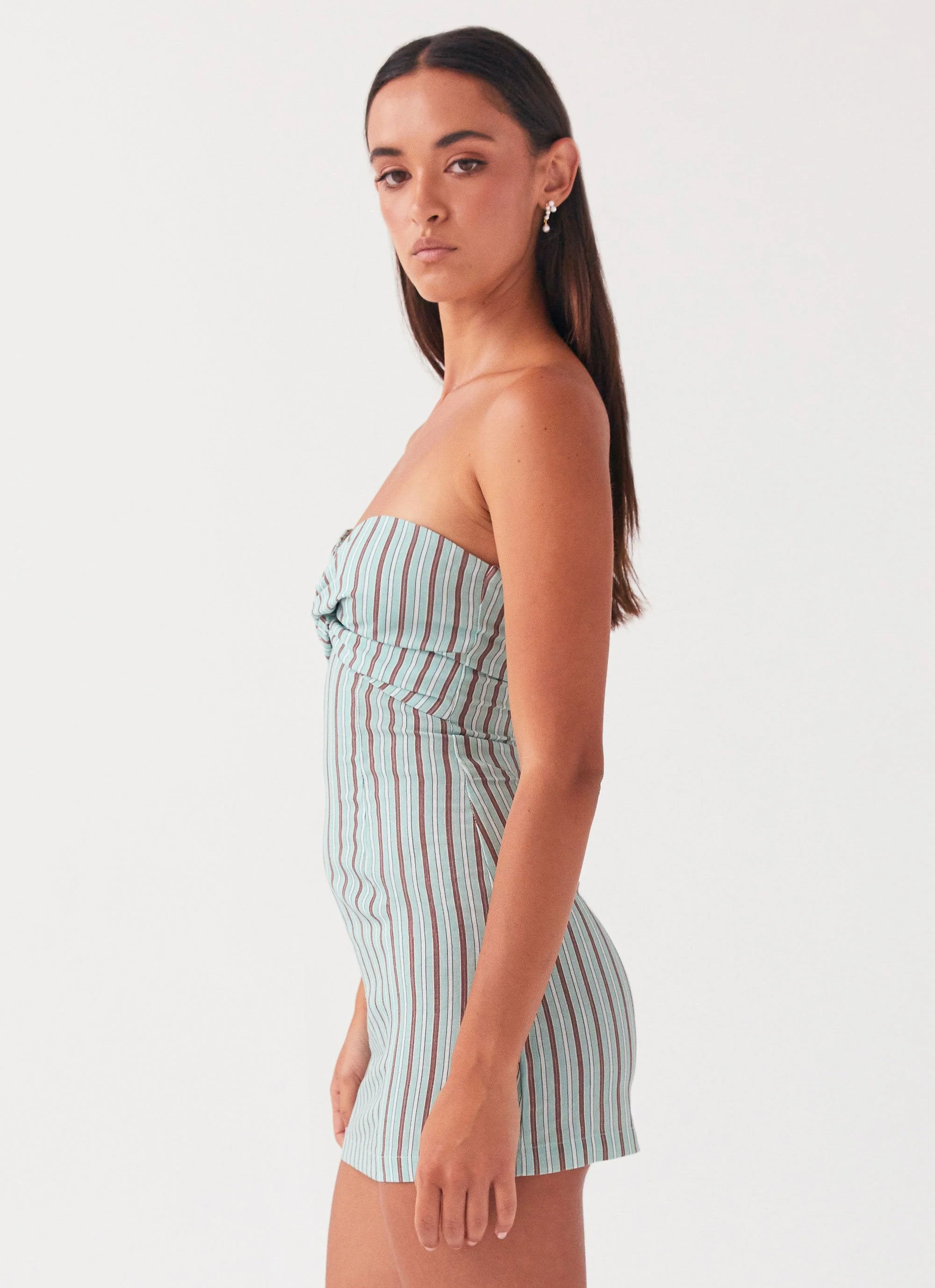 Noline Linen Mini Dress - Coastal Stripe - Image 3