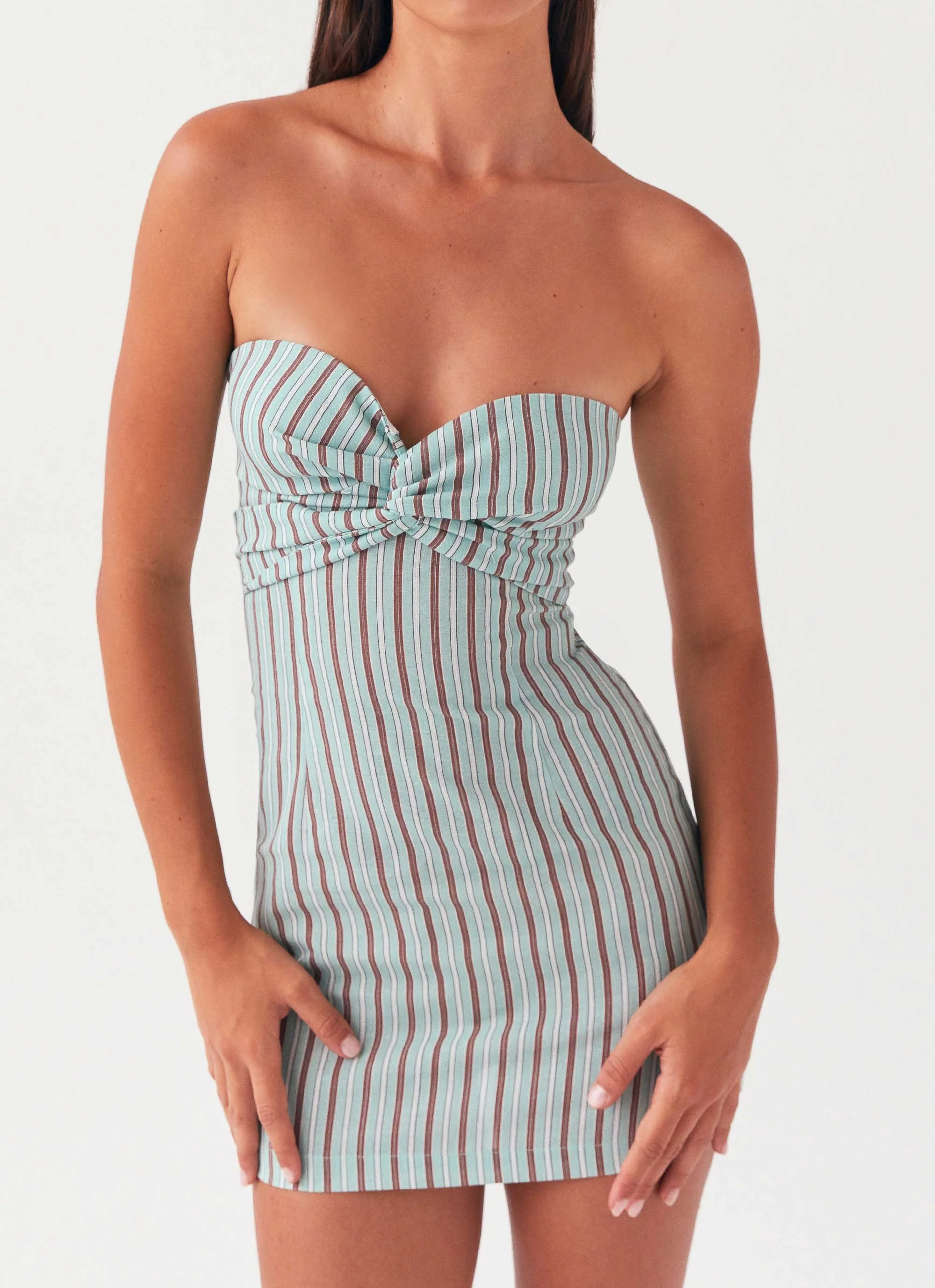 Noline Linen Mini Dress - Coastal Stripe - Image 6