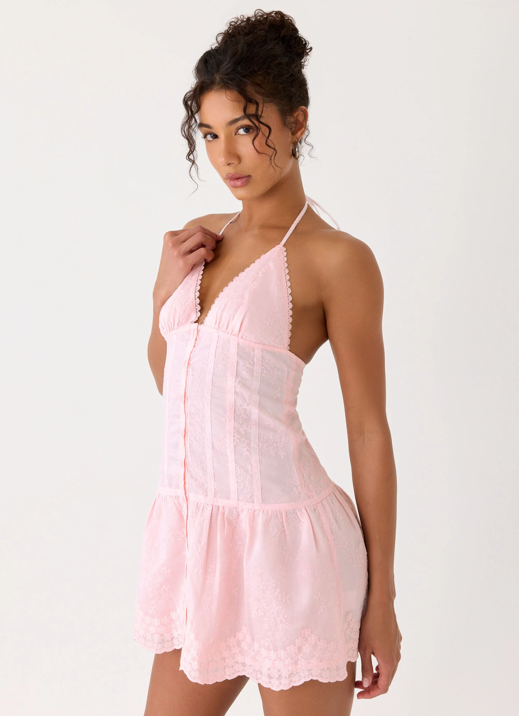 Non Stop Halter Mini Dress - Pink - Image 5