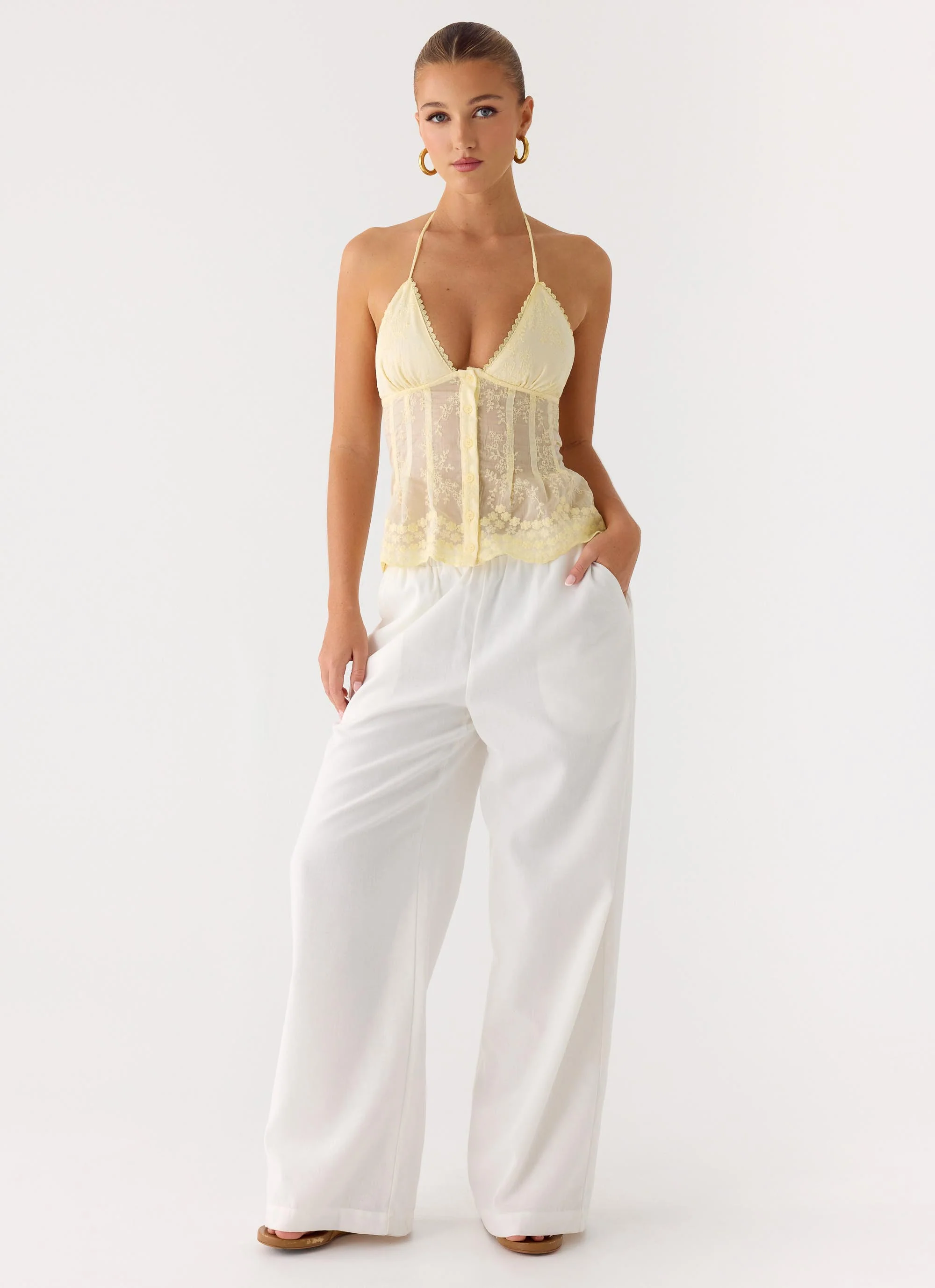 Non Stop Halter Top - Butter Yellow - Image 5