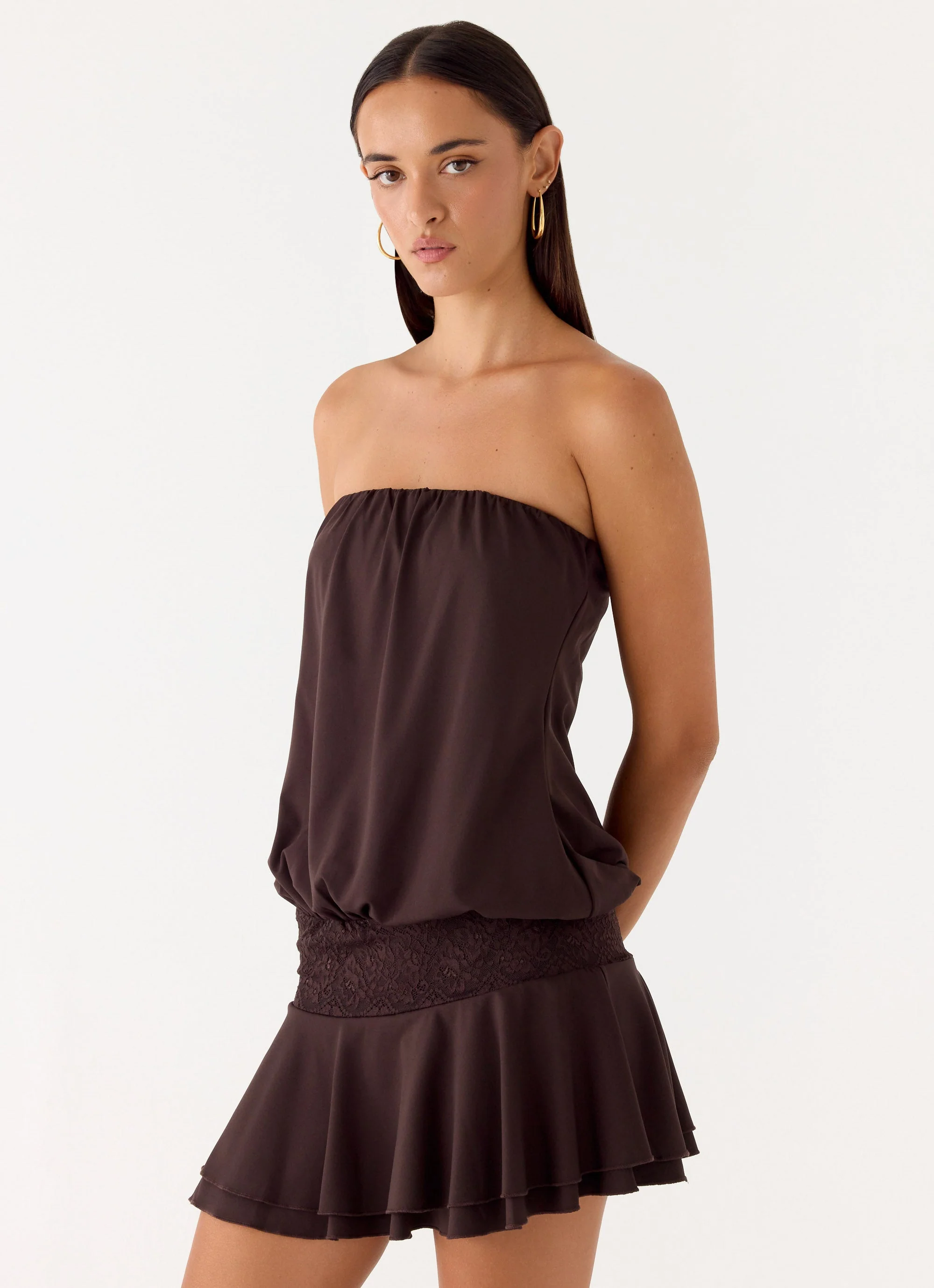 Noreen Strapless Mini Dress - Chocolate Torte - Image 5