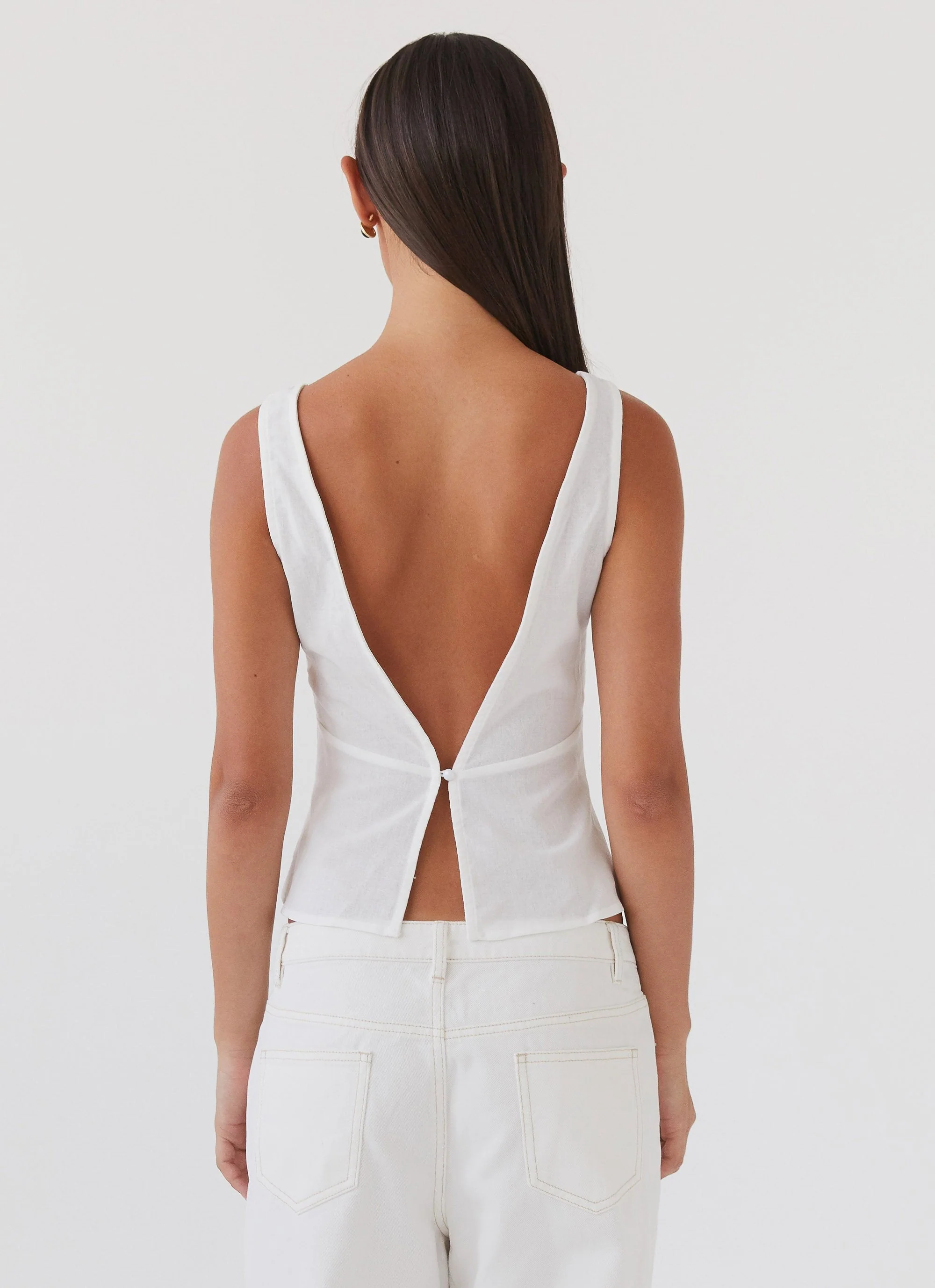 Nori Linen Top - White - Image 2