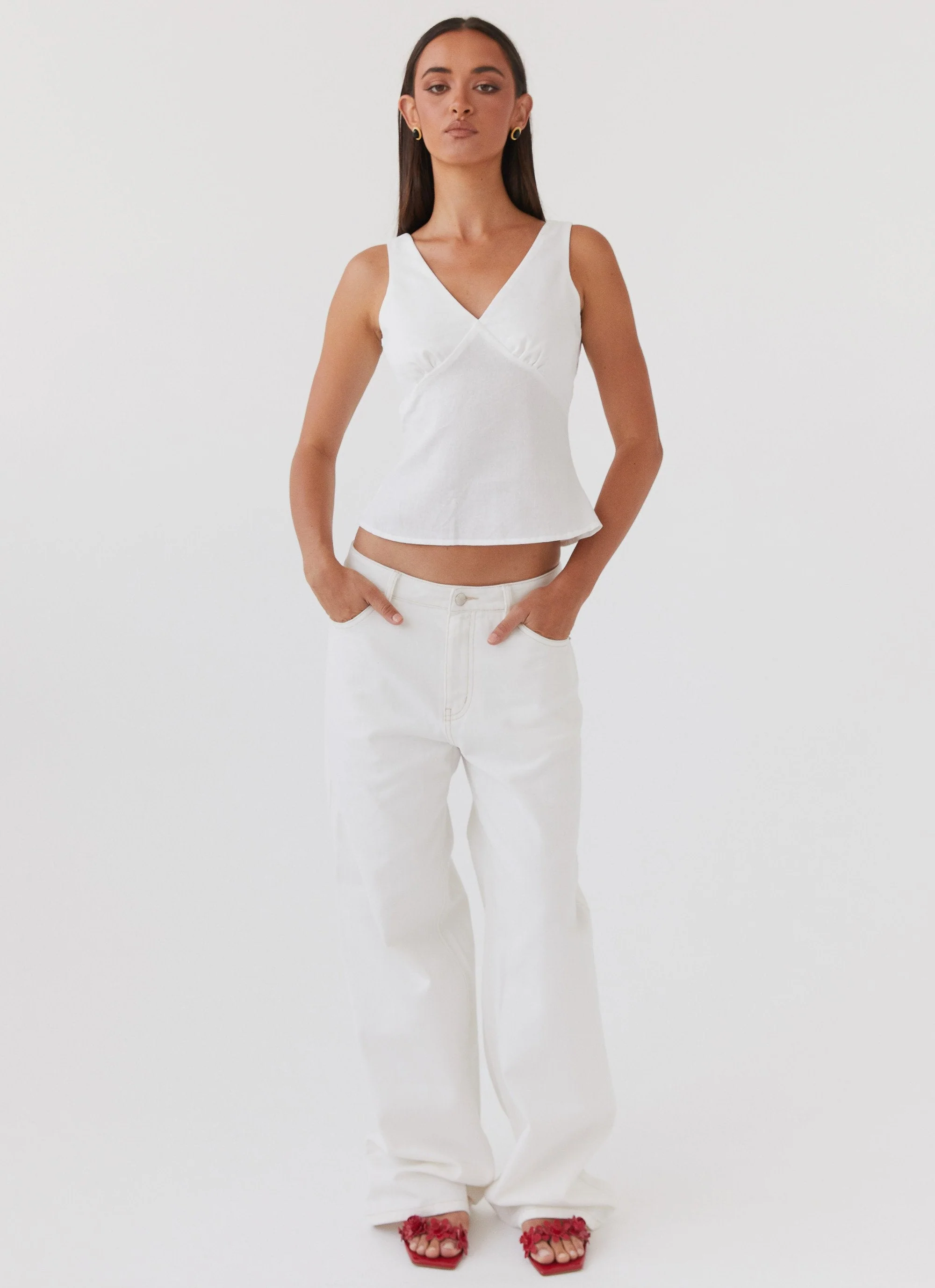 Nori Linen Top - White - Image 3