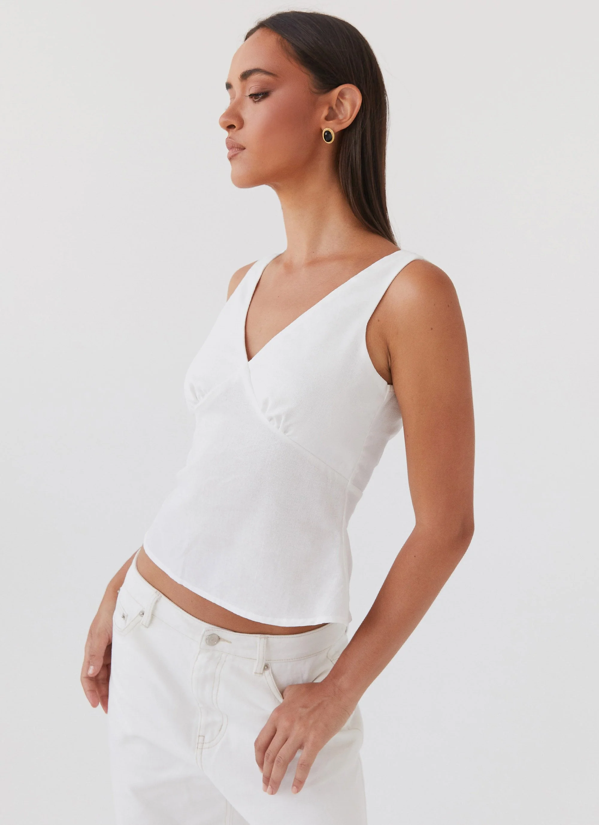 Nori Linen Top - White - Image 6