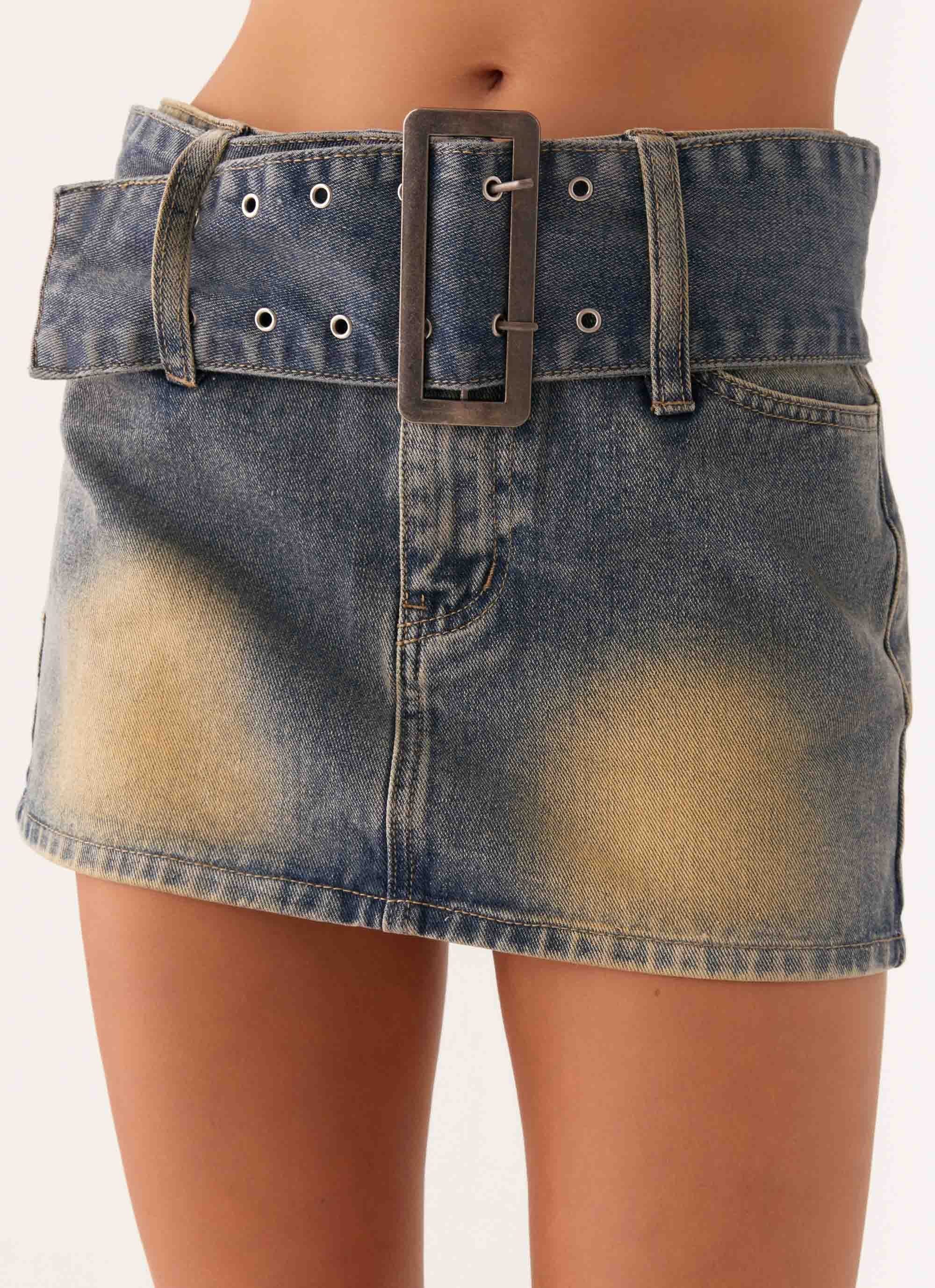 Not Like Us Denim Mini Skirt - Vintage - Image 4