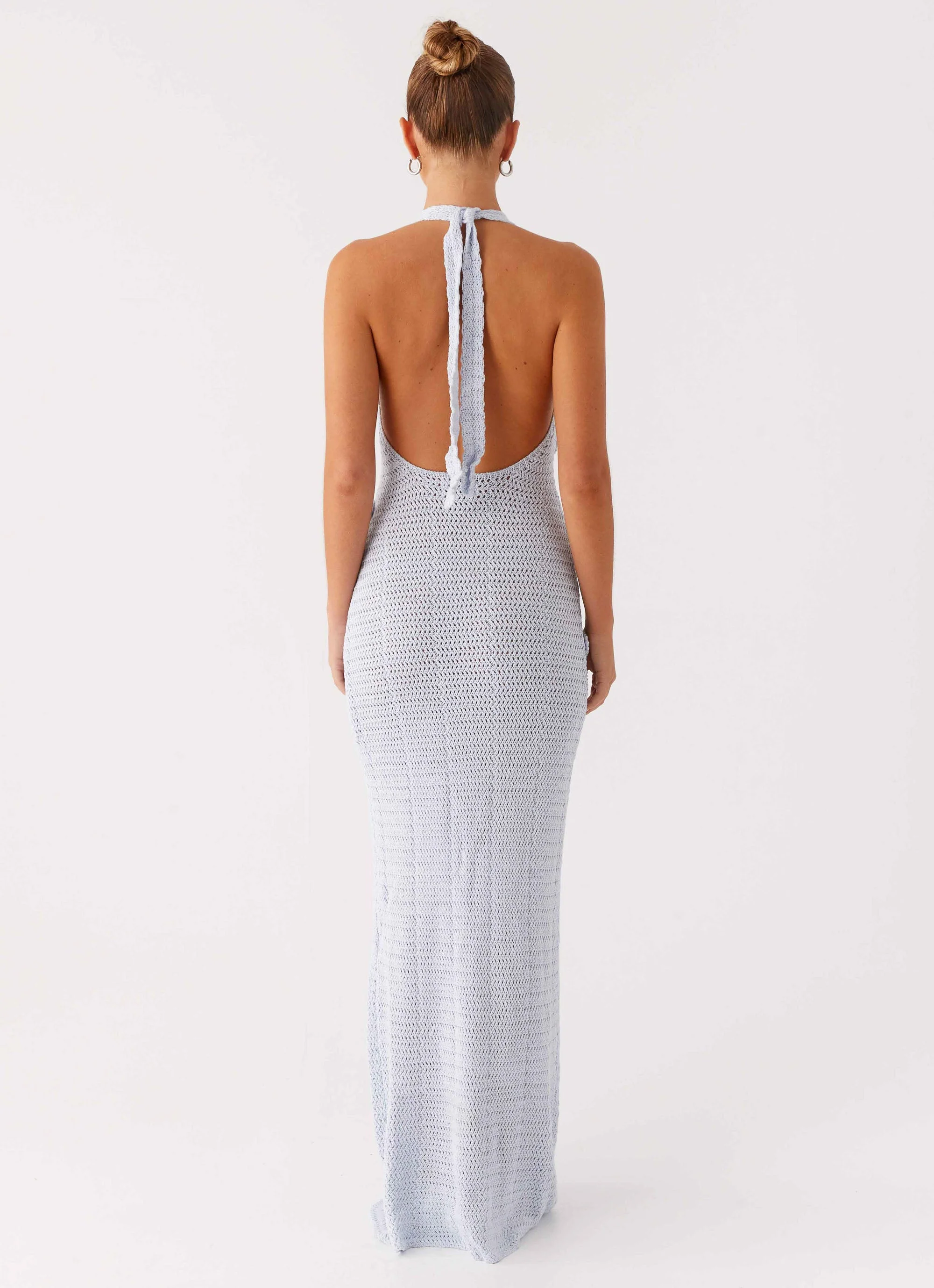 Novalee Flower Crochet Maxi Dress - Blue - Image 2