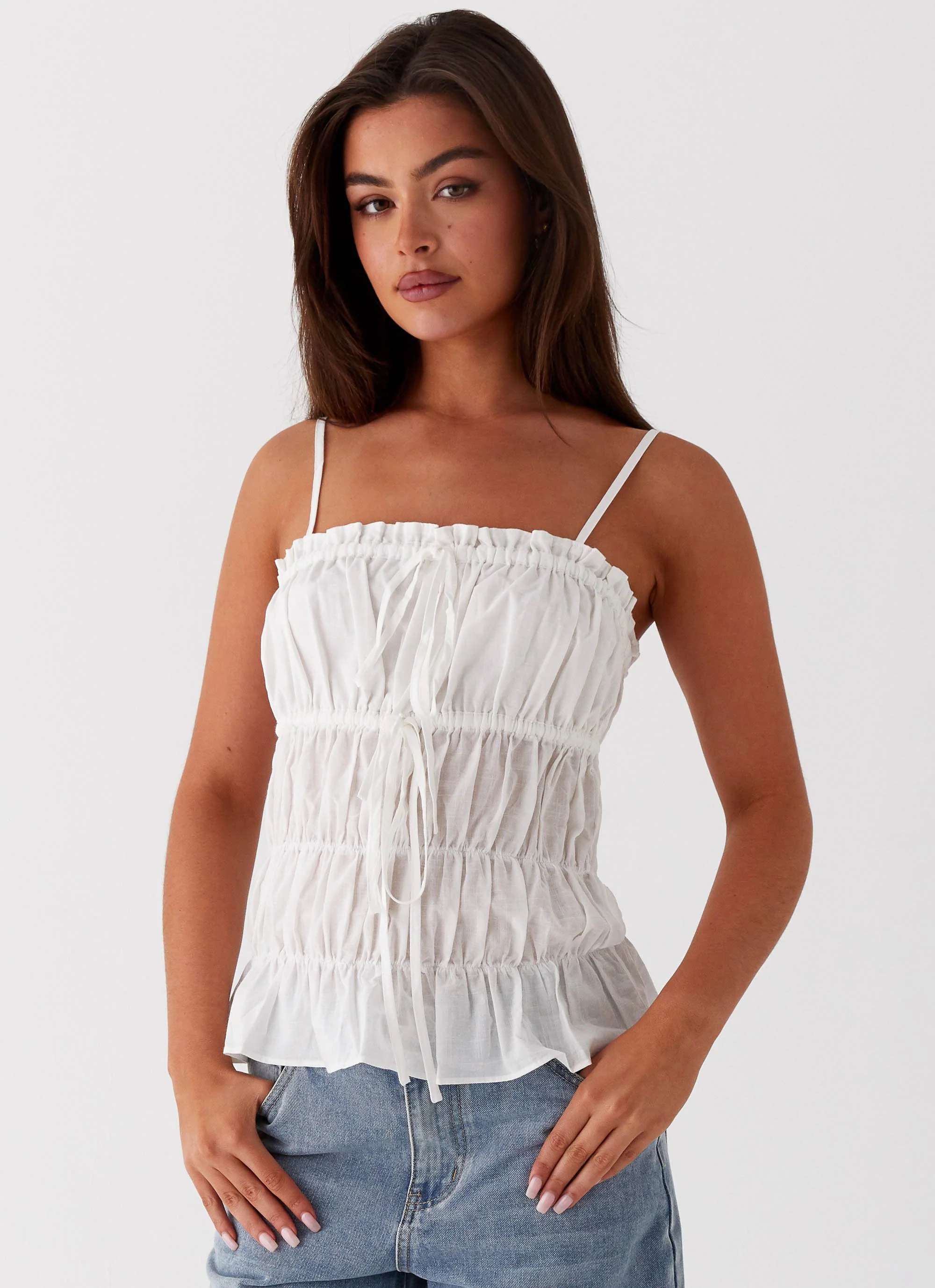 Novelle Ruched Top - White - Image 6