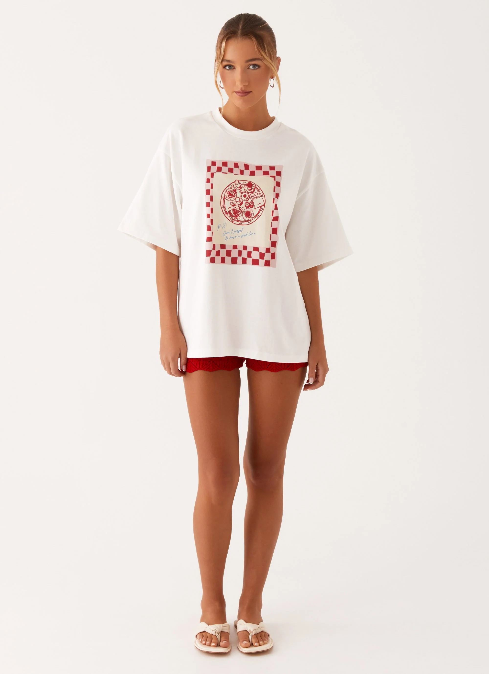 Oakley Low Rise Crochet Mini Shorts - Red - Image 3
