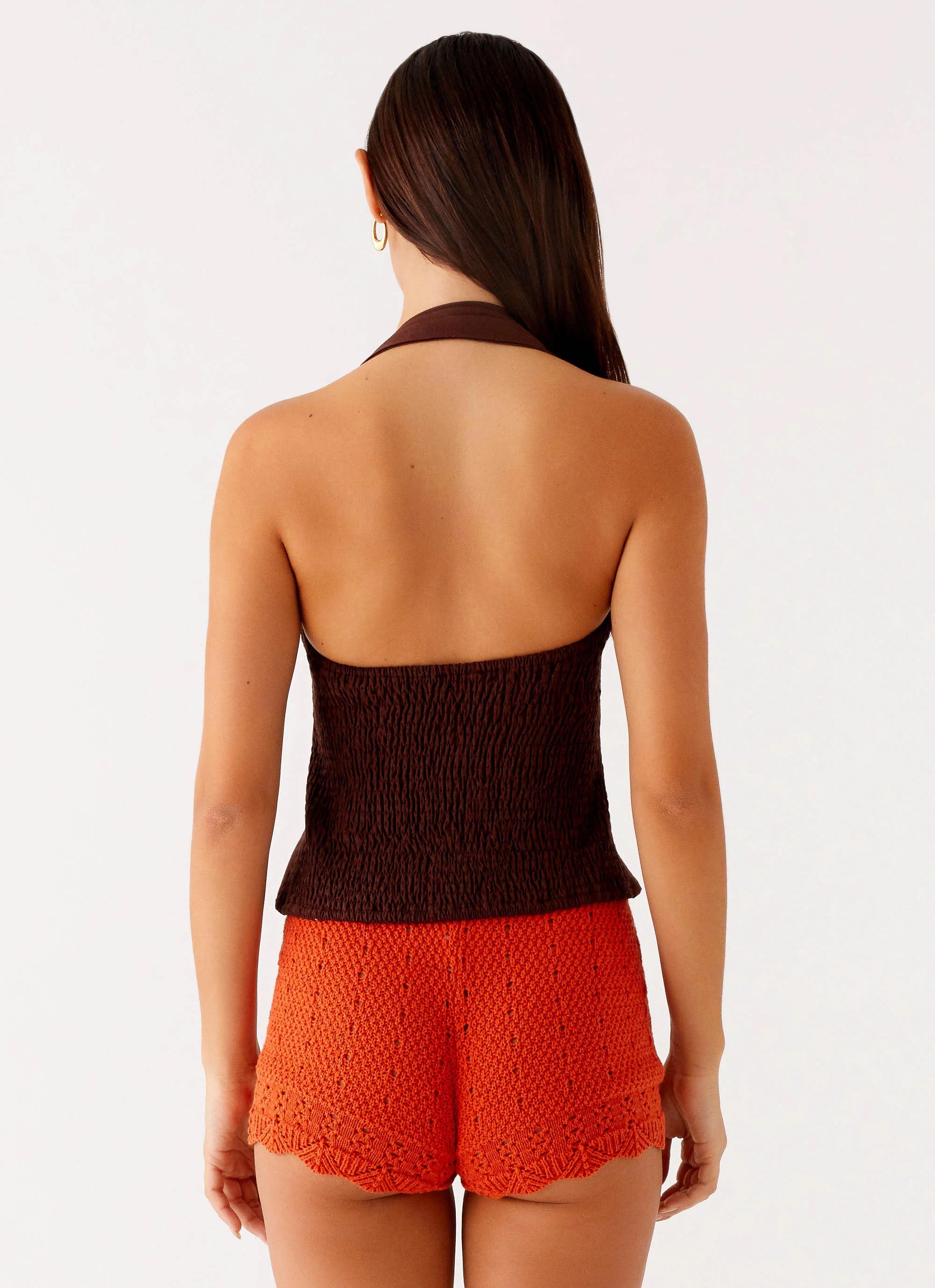 Oakley Low Rise Mini Shorts - Orange - Image 3