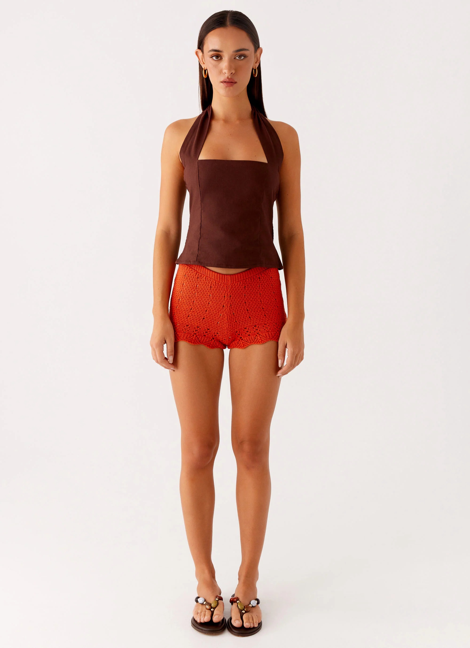 Oakley Low Rise Mini Shorts - Orange - Image 5