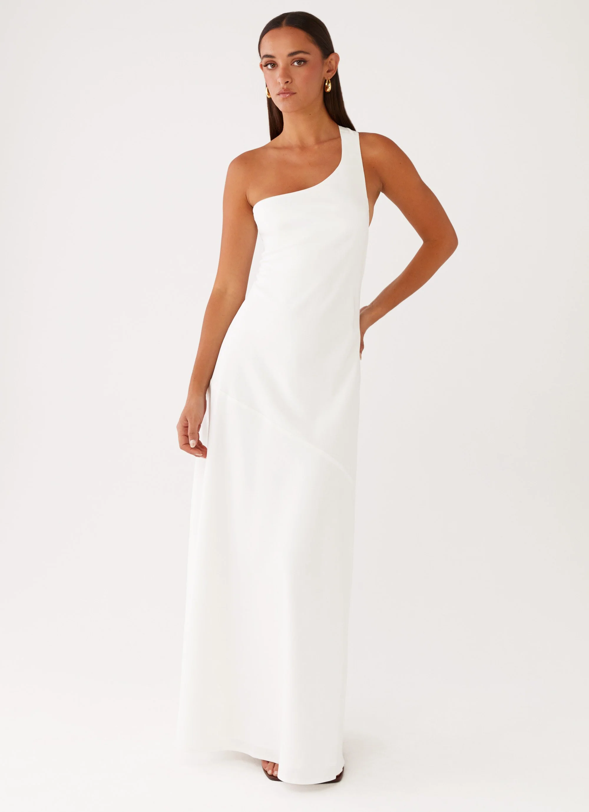 Oaklyn One Shoulder Maxi Dress - Ivory - Image 6