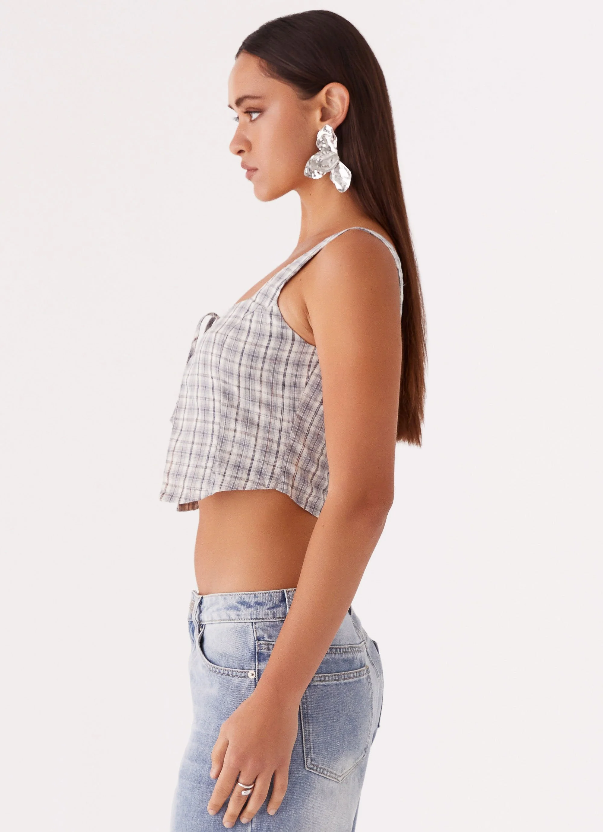 Oasis Dreams Tie Top - Check - Image 3