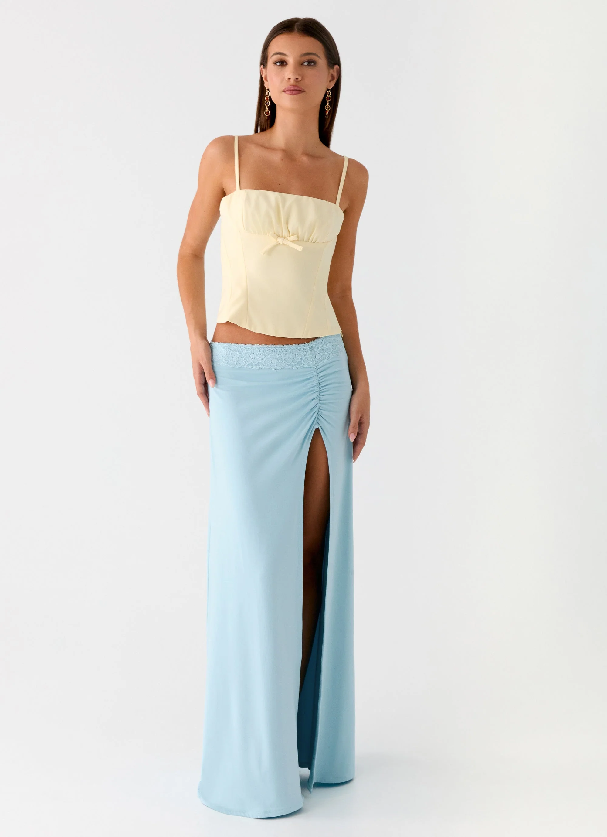 Ocean Plunge Maxi Skirt - Blue - Image 6