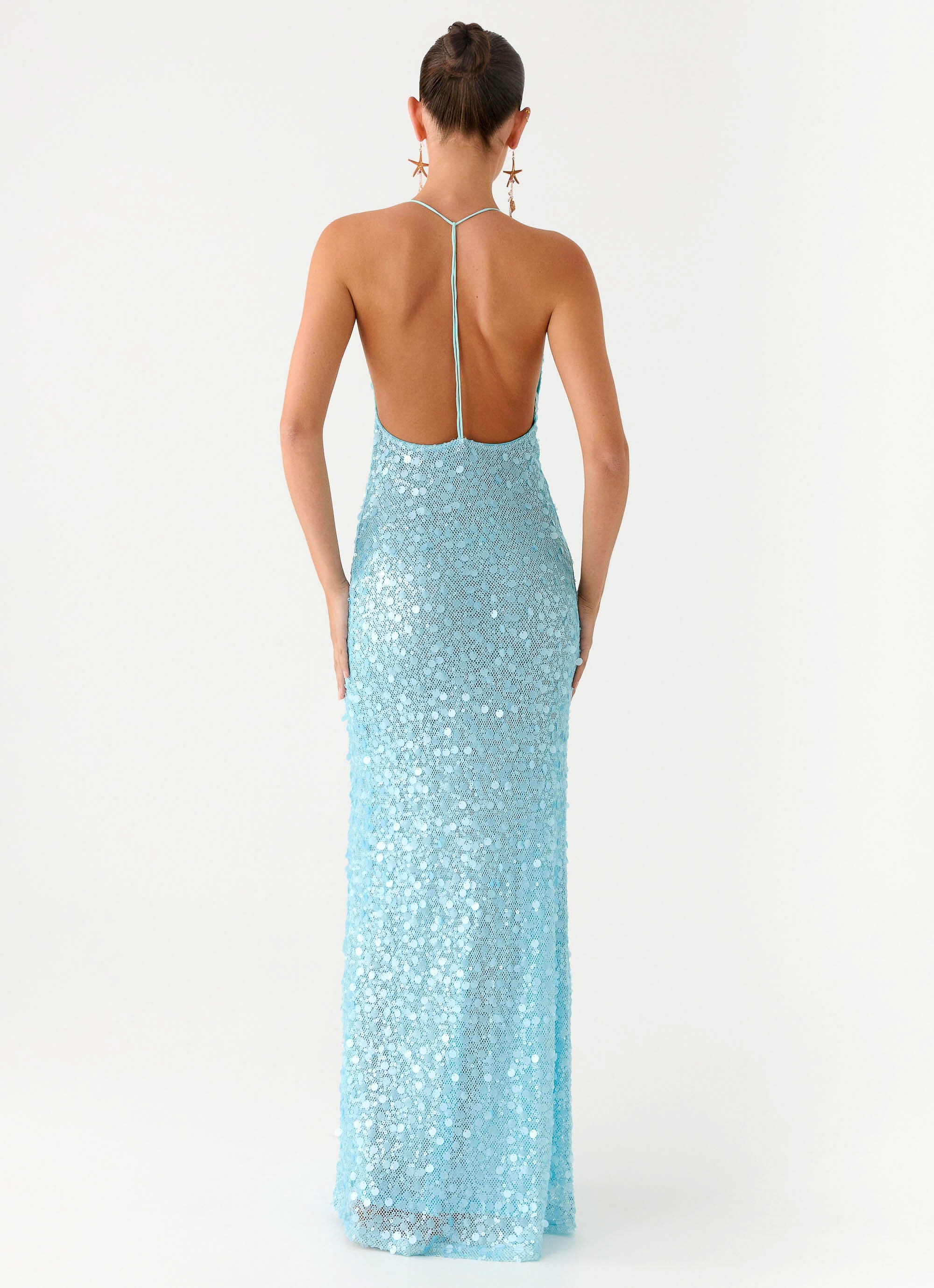 Ocean Views Sequin Maxi Dress - Blue - Image 5