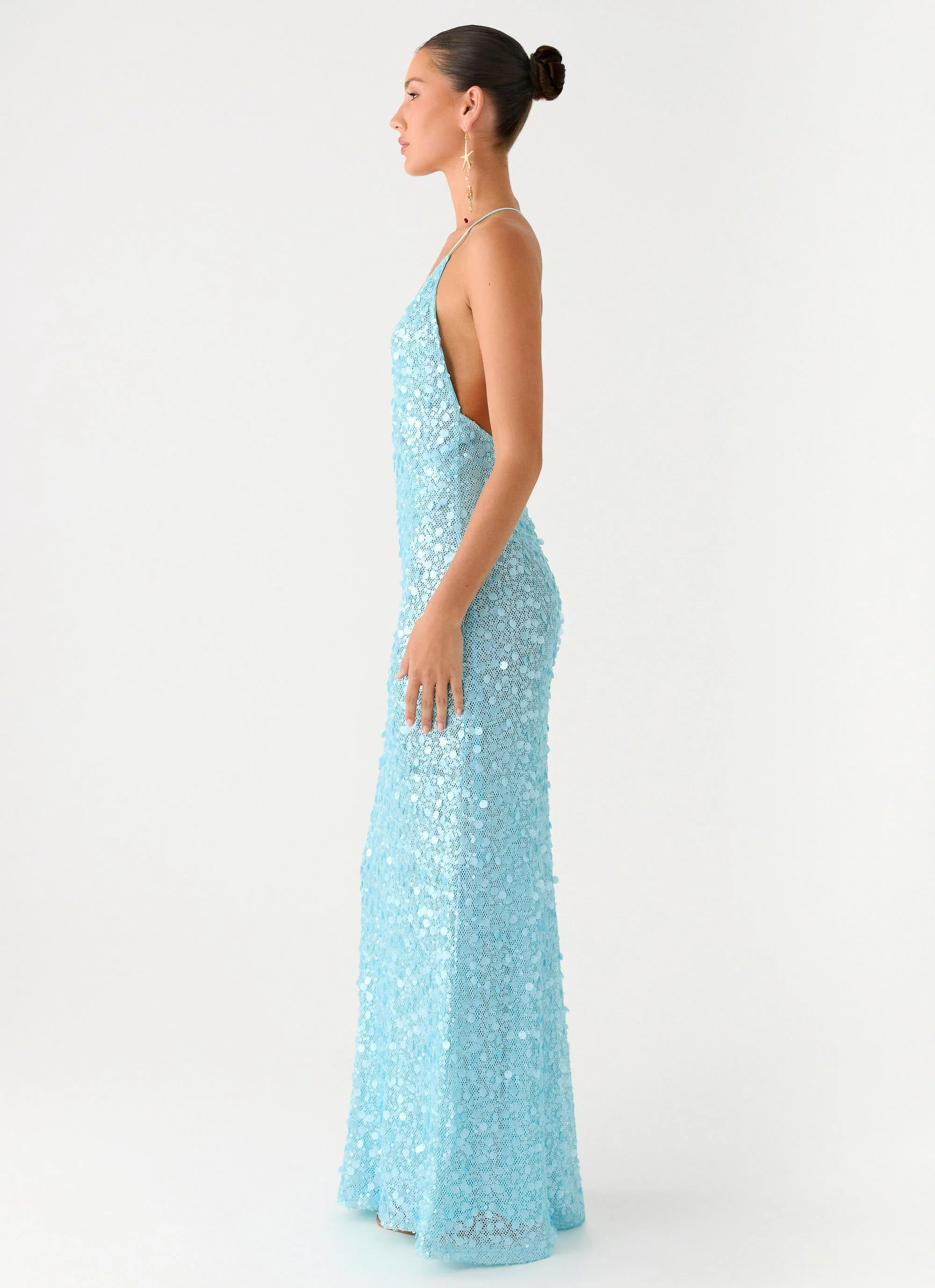 Ocean Views Sequin Maxi Dress - Blue - Image 6