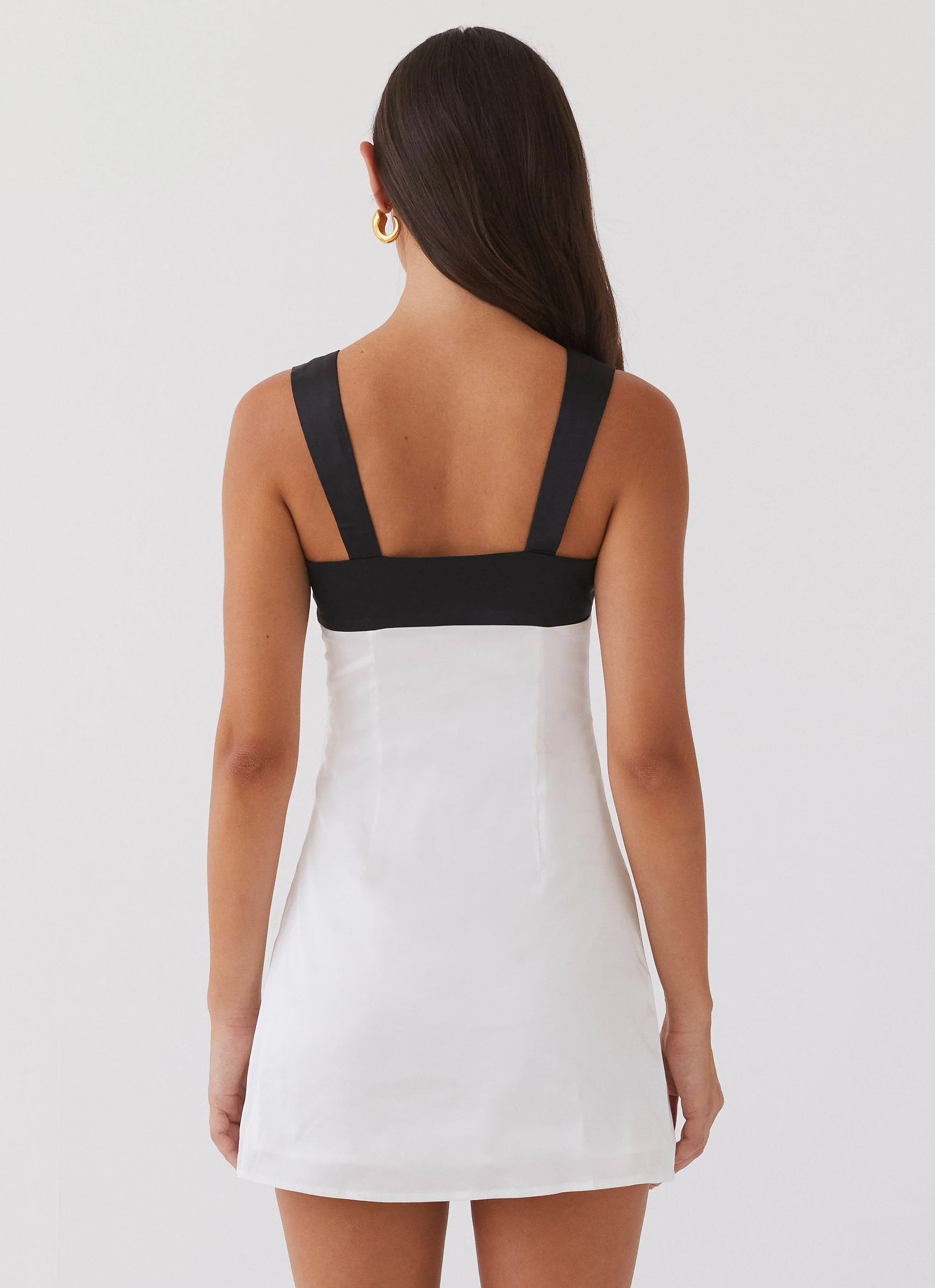 Odette Satin Mini Dress - Noir Pearl - Image 5