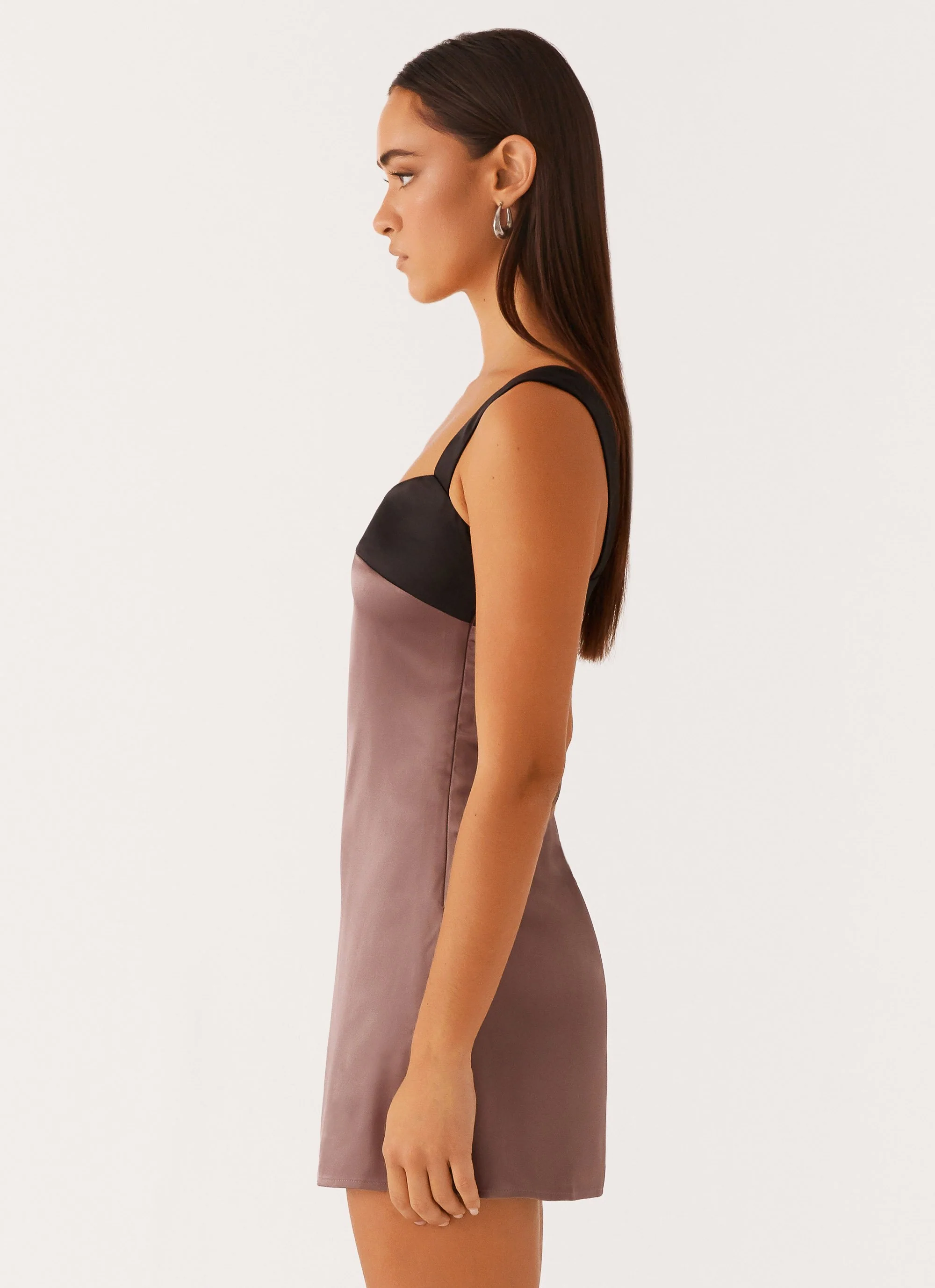 Odette Satin Mini Dress - Steel Me Away - Image 3
