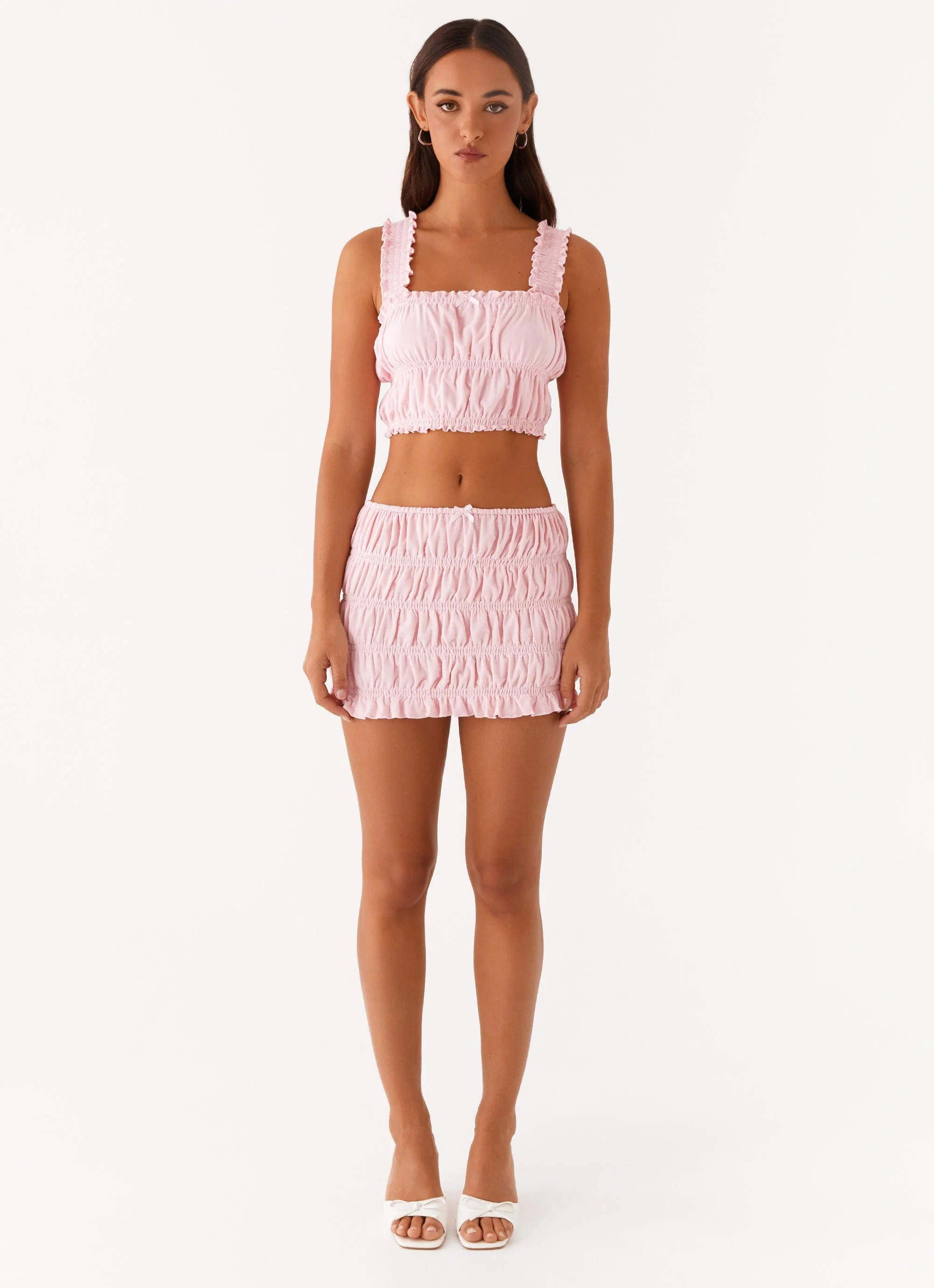 Off By Heart Shirred Top - Blush - Image 2