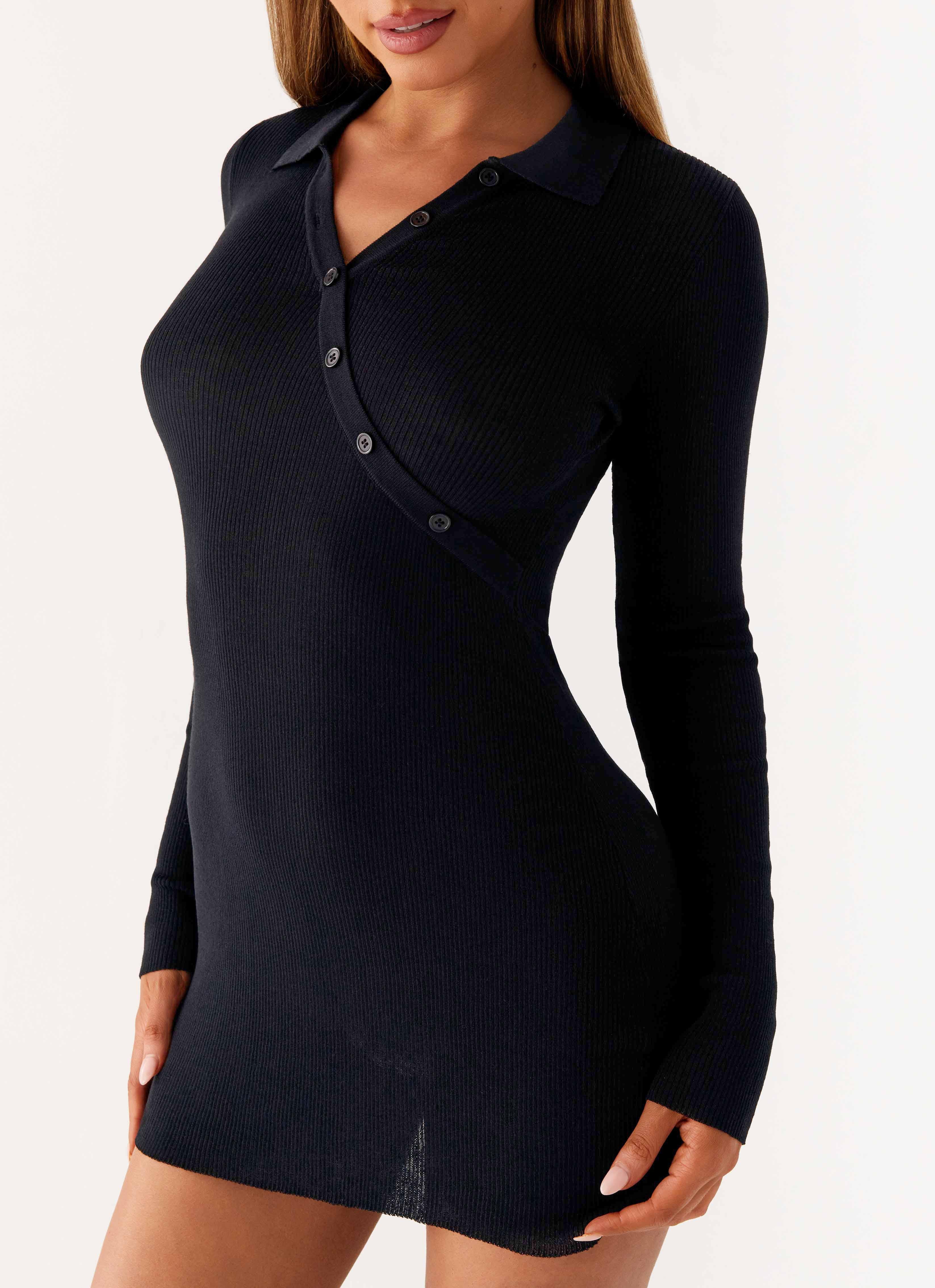Off Duty Polo Dress - Black - Image 5