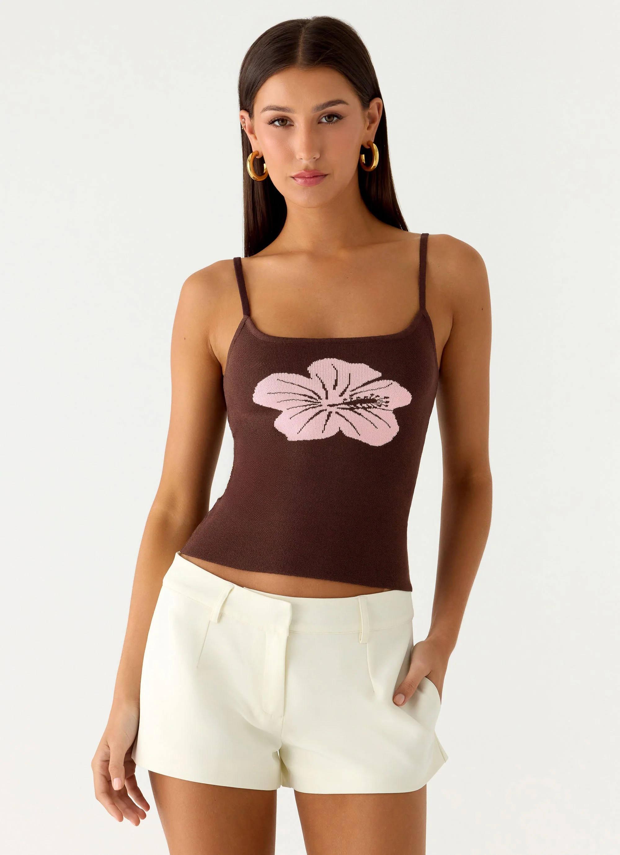 Ofira Knit Tank Top - Espresso Meadow - Image 5
