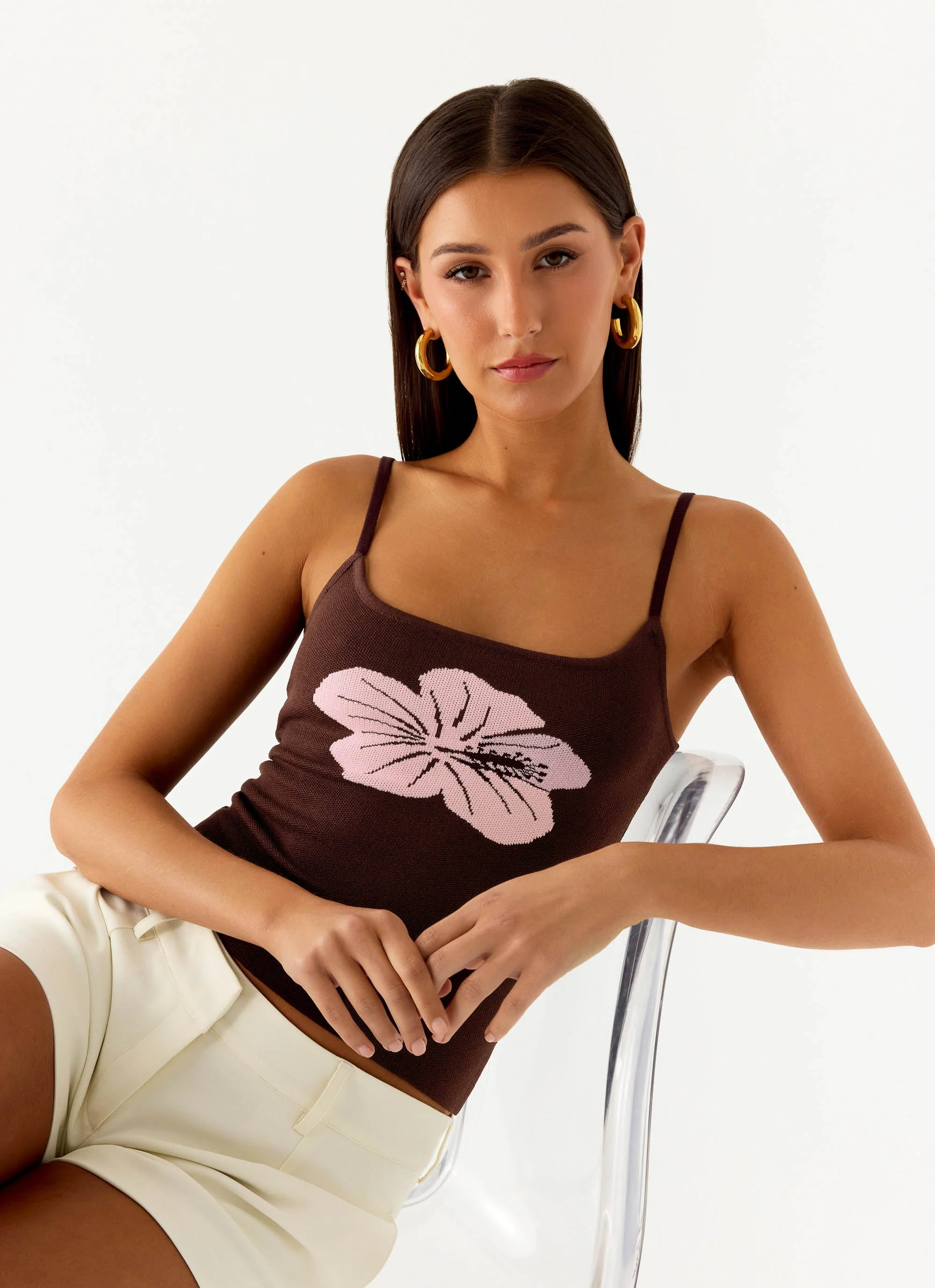 Ofira Knit Tank Top - Espresso Meadow - Image 6