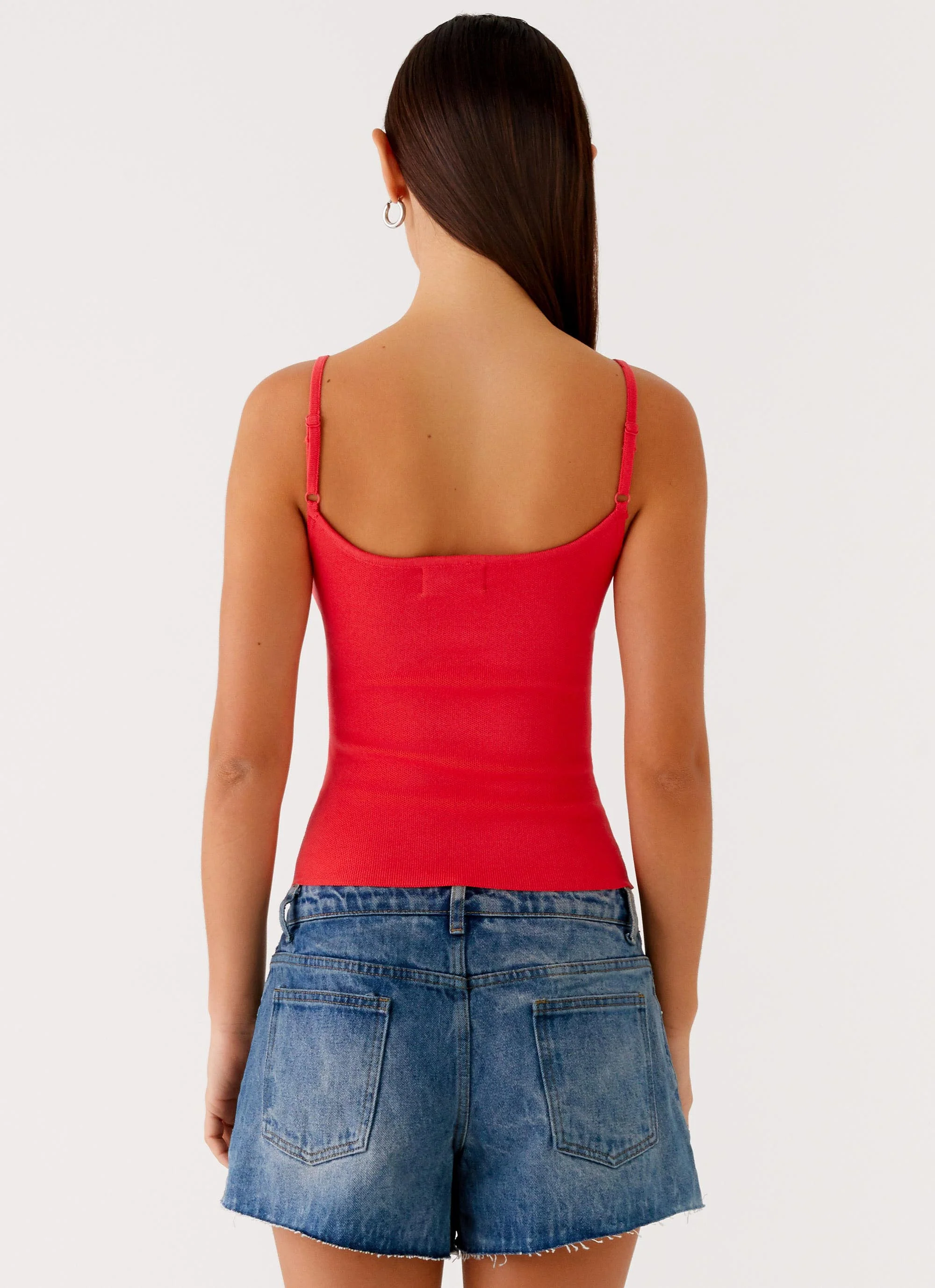 Ofira Knit Tank Top - Red Floral - Image 4