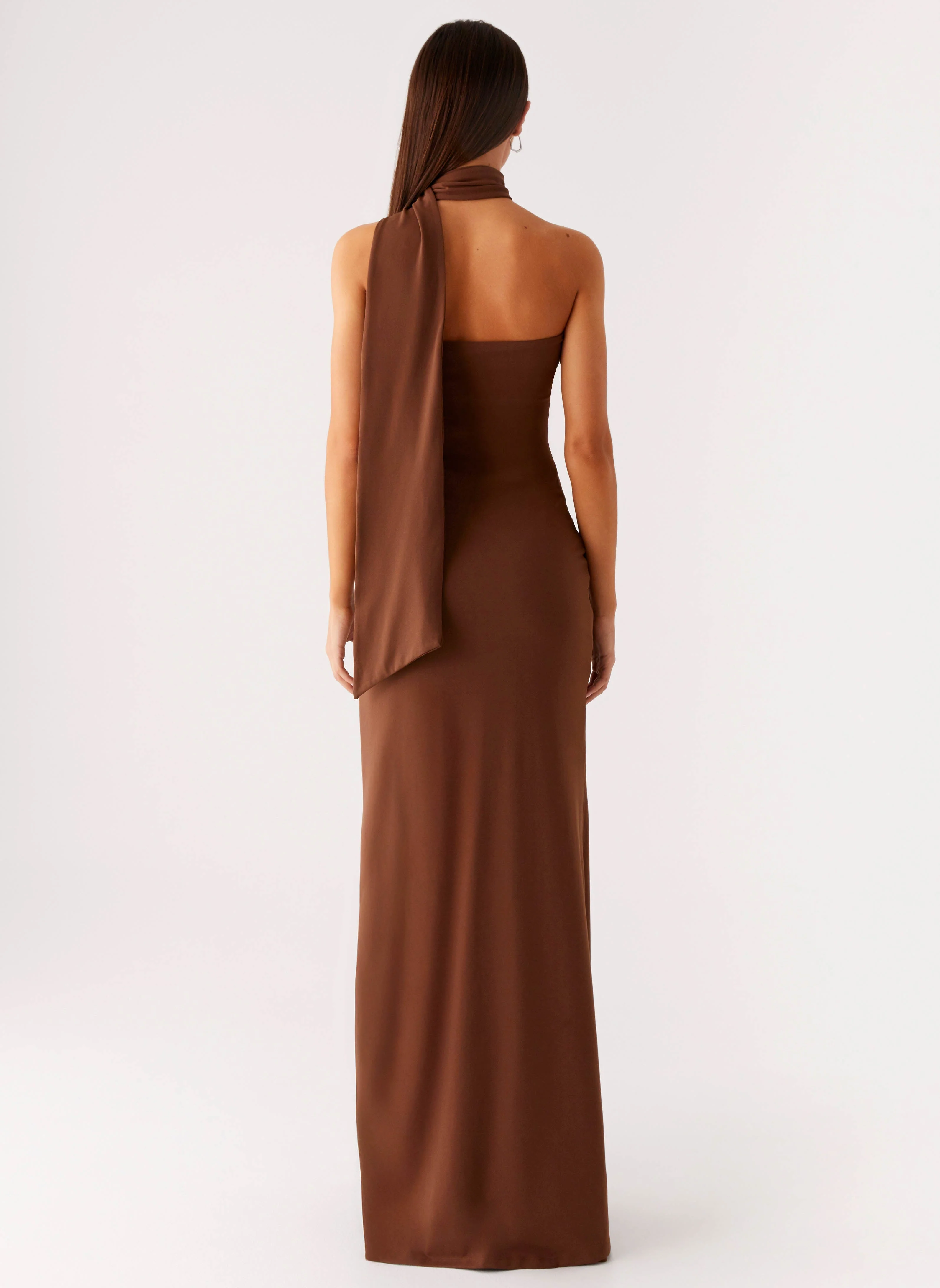 Olive Bloom Maxi Dress - Chocolate - Image 4