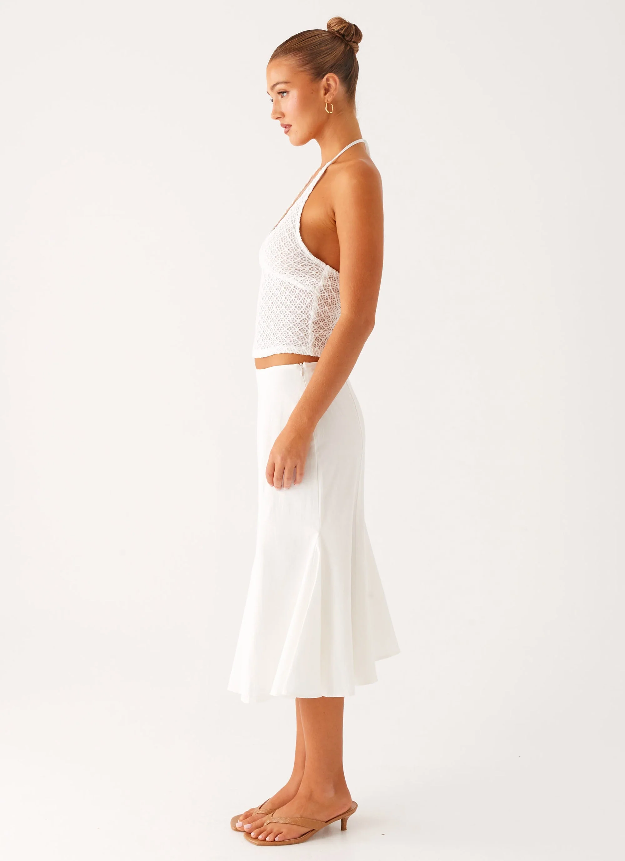 Olive Midi Skirt - Ivory - Image 4