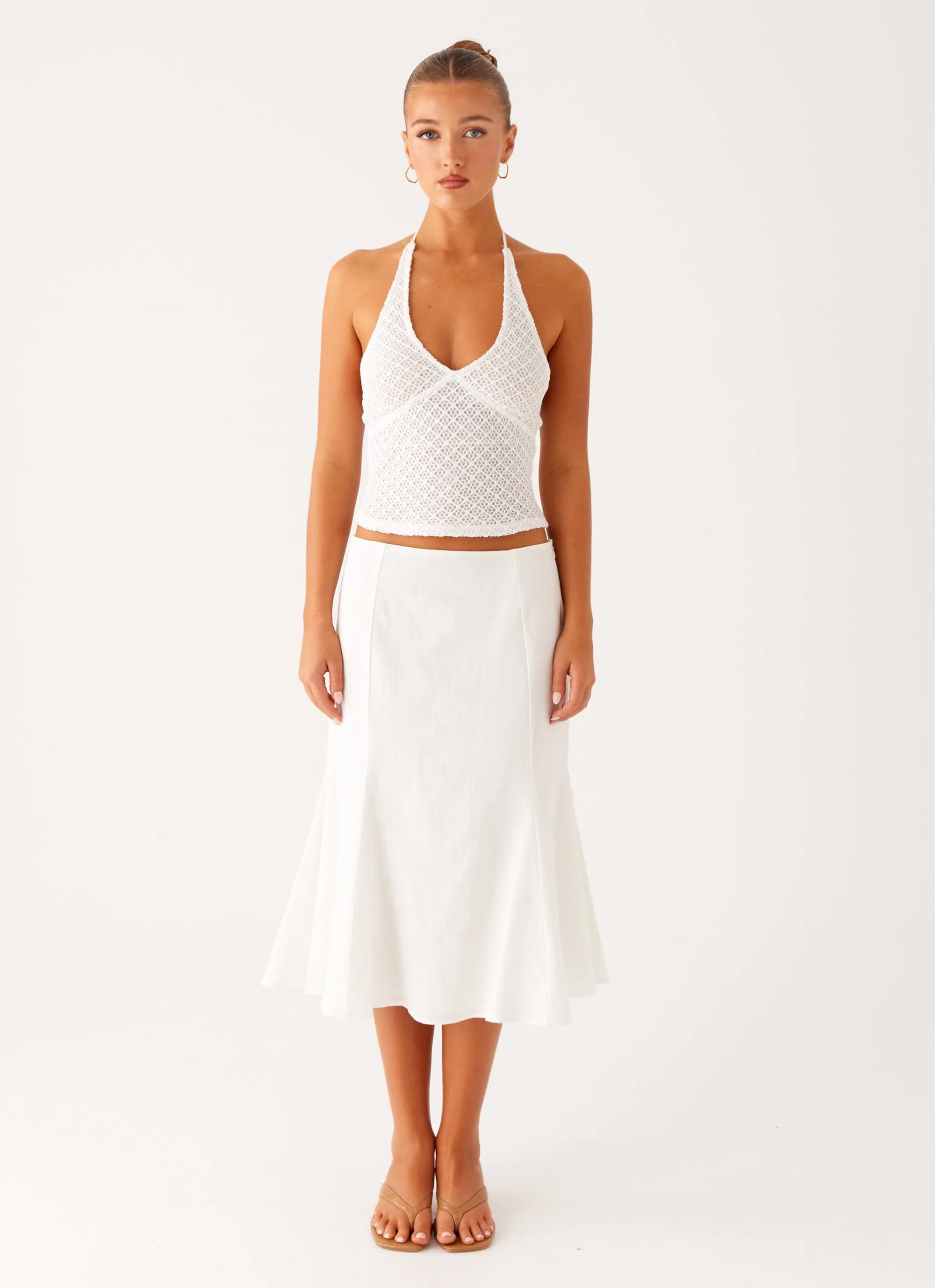 Olive Midi Skirt - Ivory - Image 6