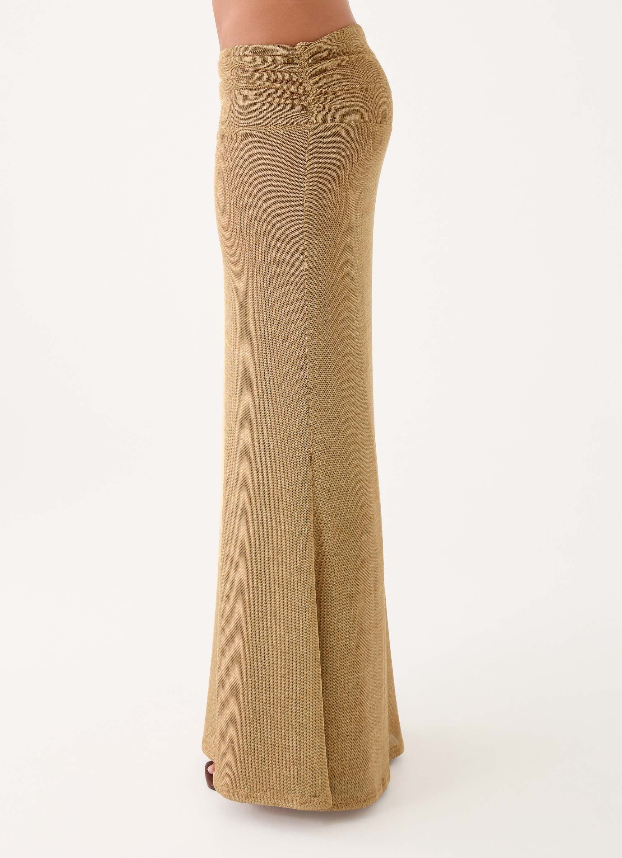 Olyssia Shimmer Maxi Skirt - Shimmer Gold - Image 3
