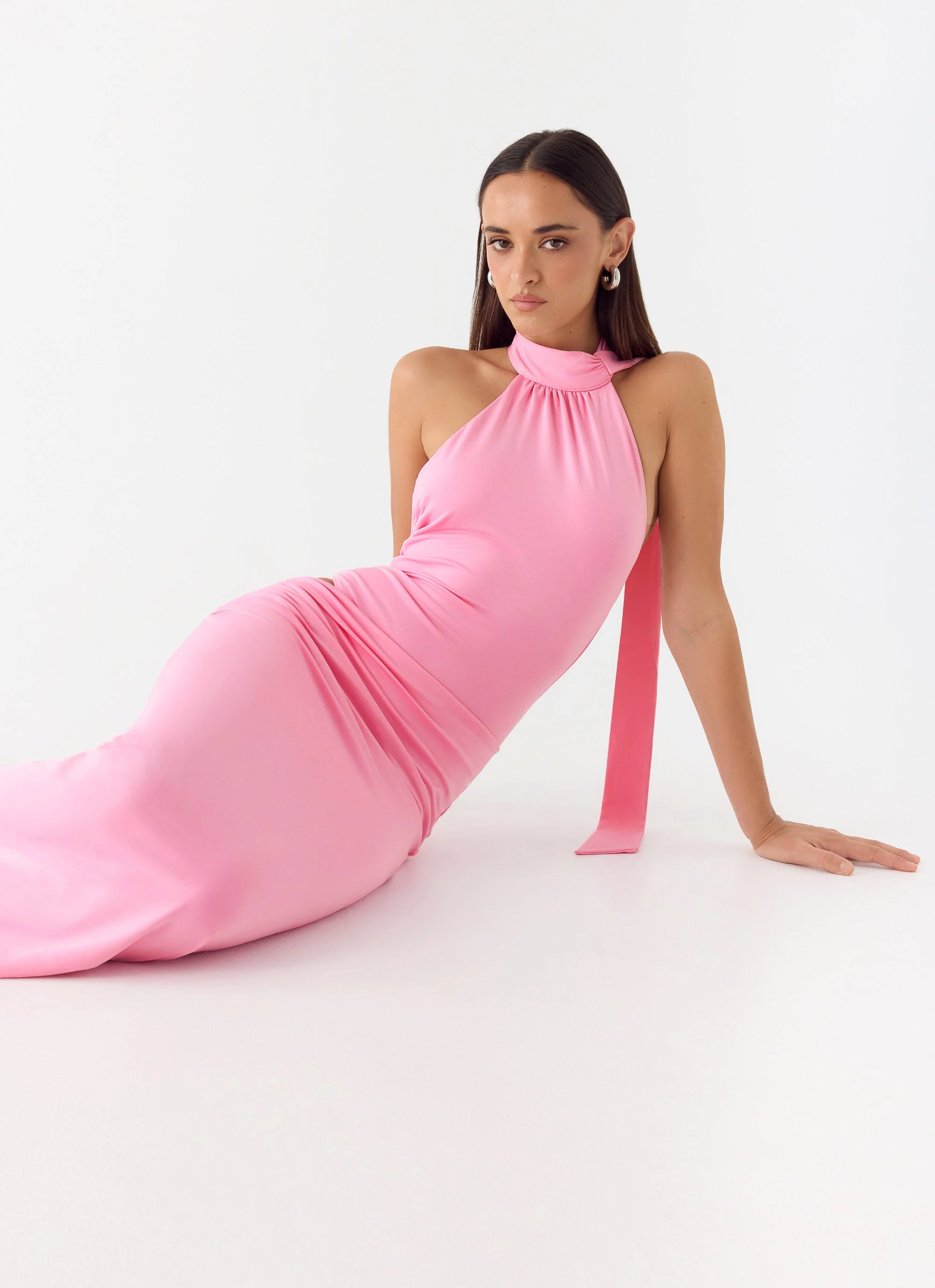 On My Way Bodysuit Maxi Dress - Pink - Image 5