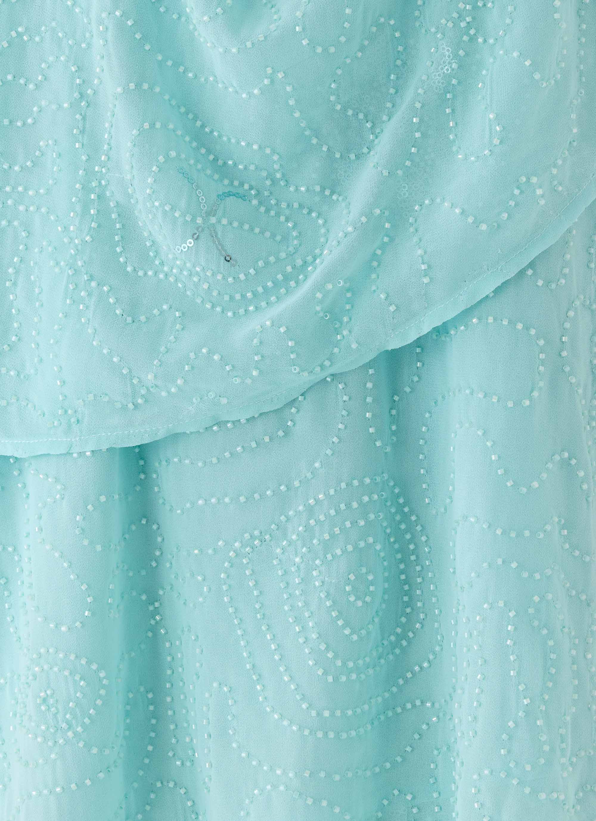 On The Go Beaded Mini Dress - Turquoise - Image 9
