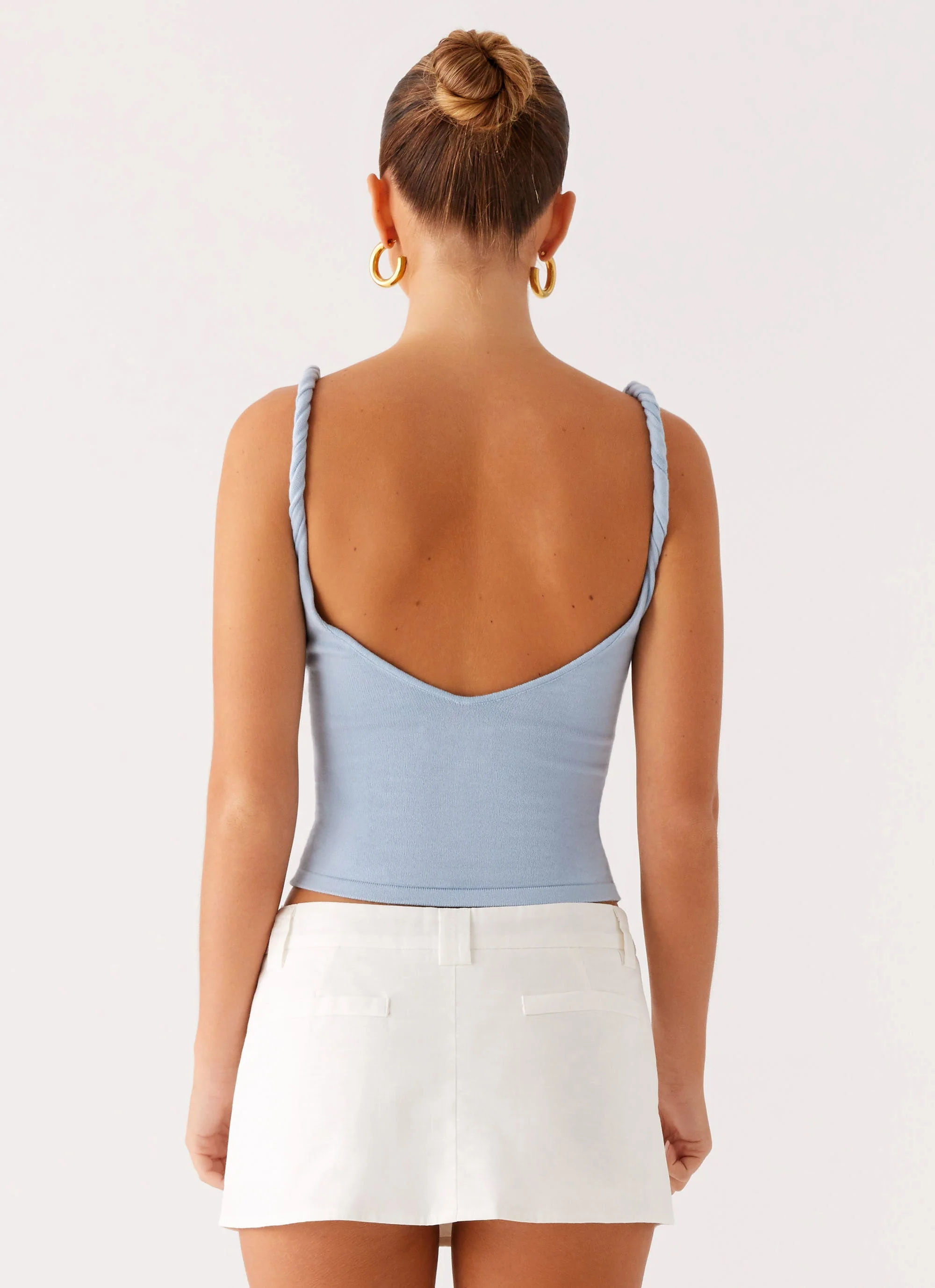 On Trend Linen Mini Skort - White - Image 4