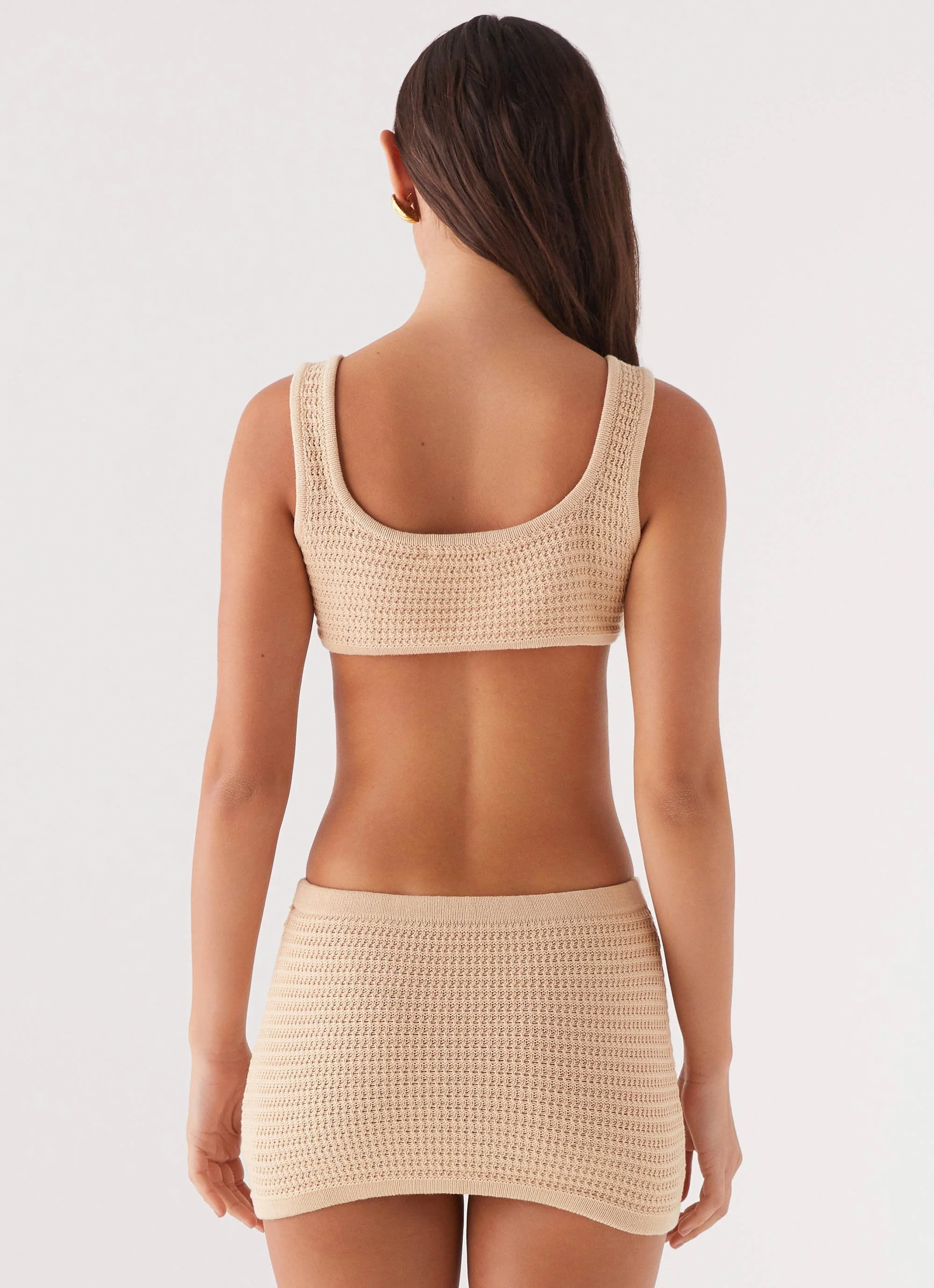 One Kiss Crochet Mini Dress - Sand - Image 5