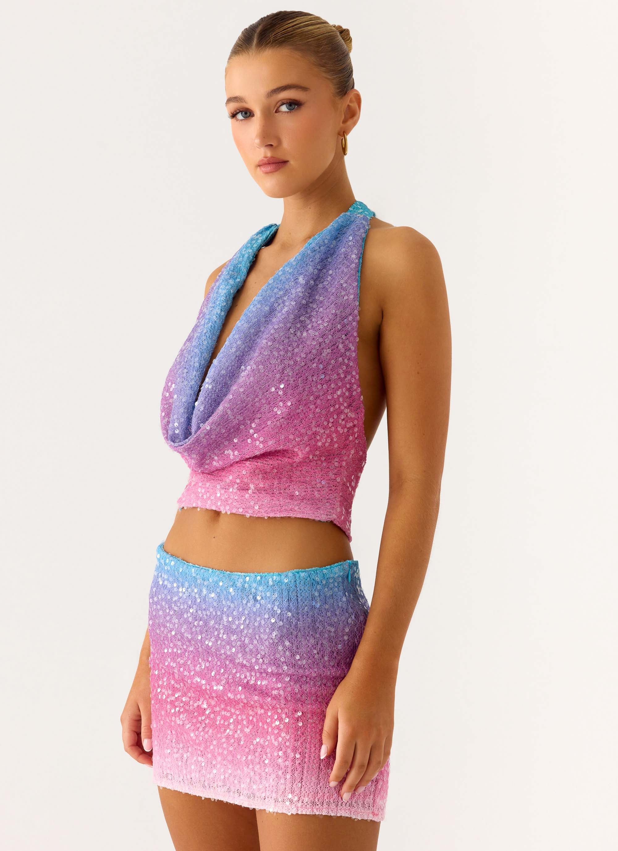One More Time Sequin Knit Top - Disco Ombre - Image 4