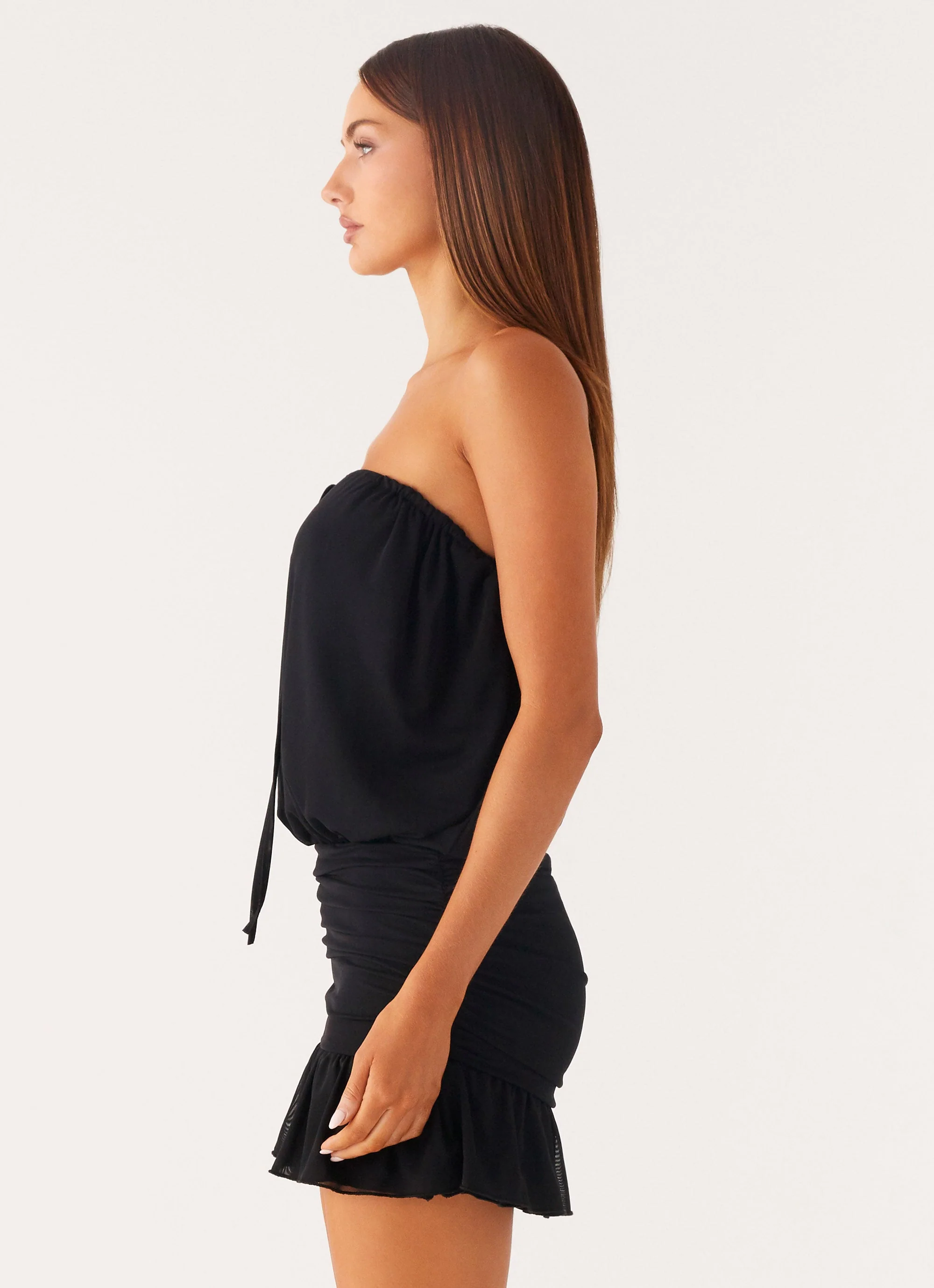 Only A Dream Strapless Mini Dress - Black - Image 2